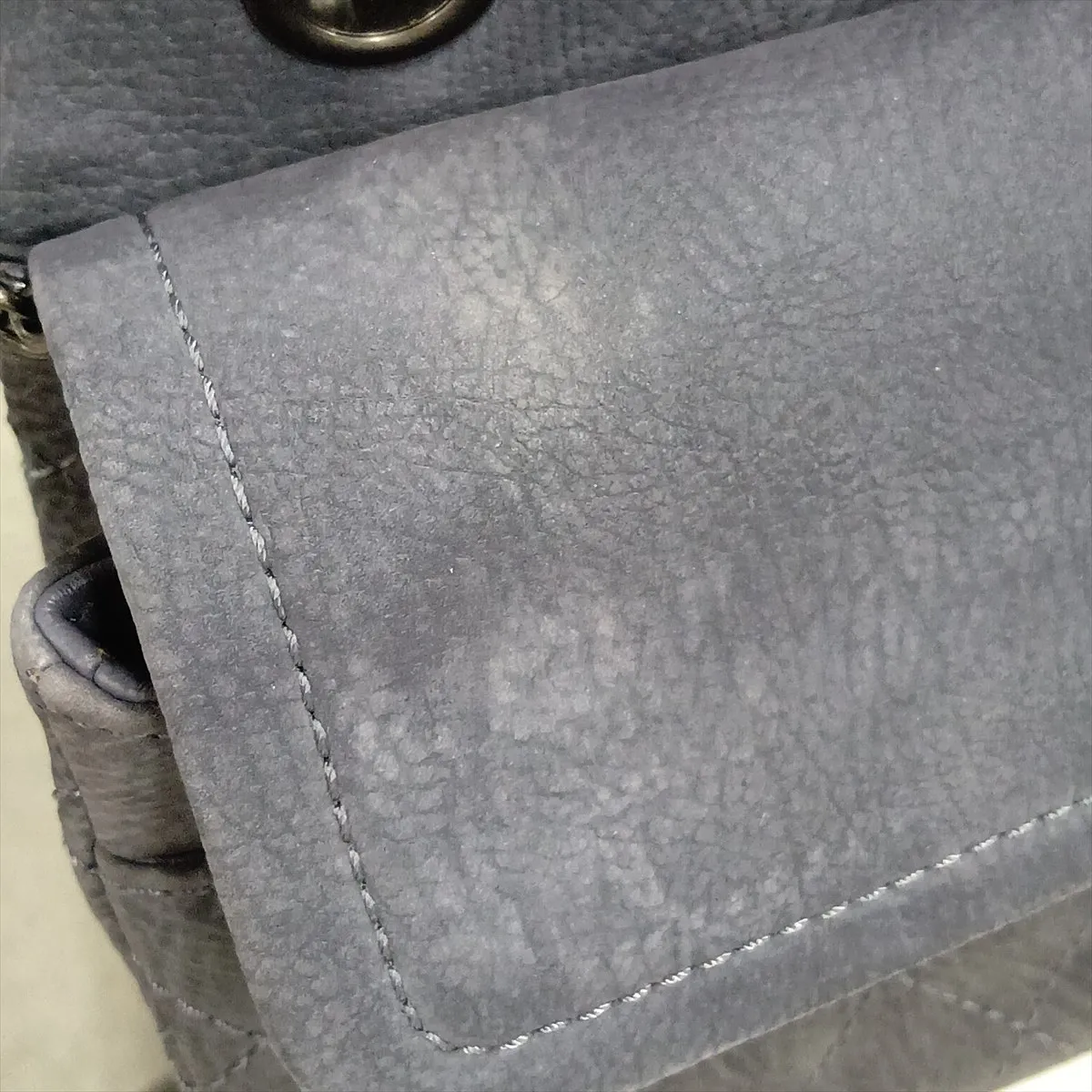 Matelassé 2.55 Leather Double Flap Double Chain Bag, Gray with Gunmetal Hardware, 17613990, Serial Number , A37586 — view 12