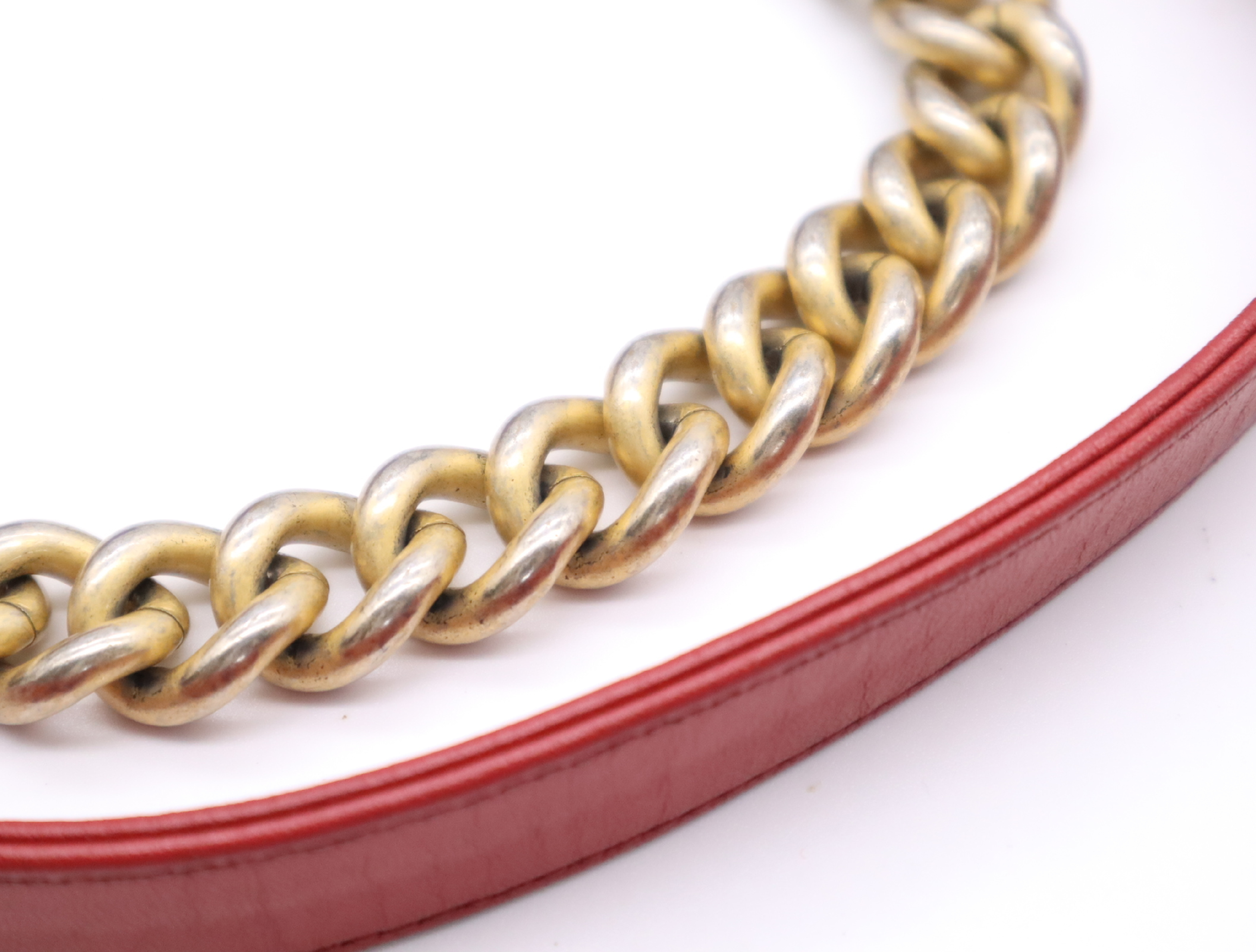 Leather Boy Chanel Chain Shoulder Bag, Red, Gold Hardware, with Seal, 24558034 Shoulder Bag — view 11