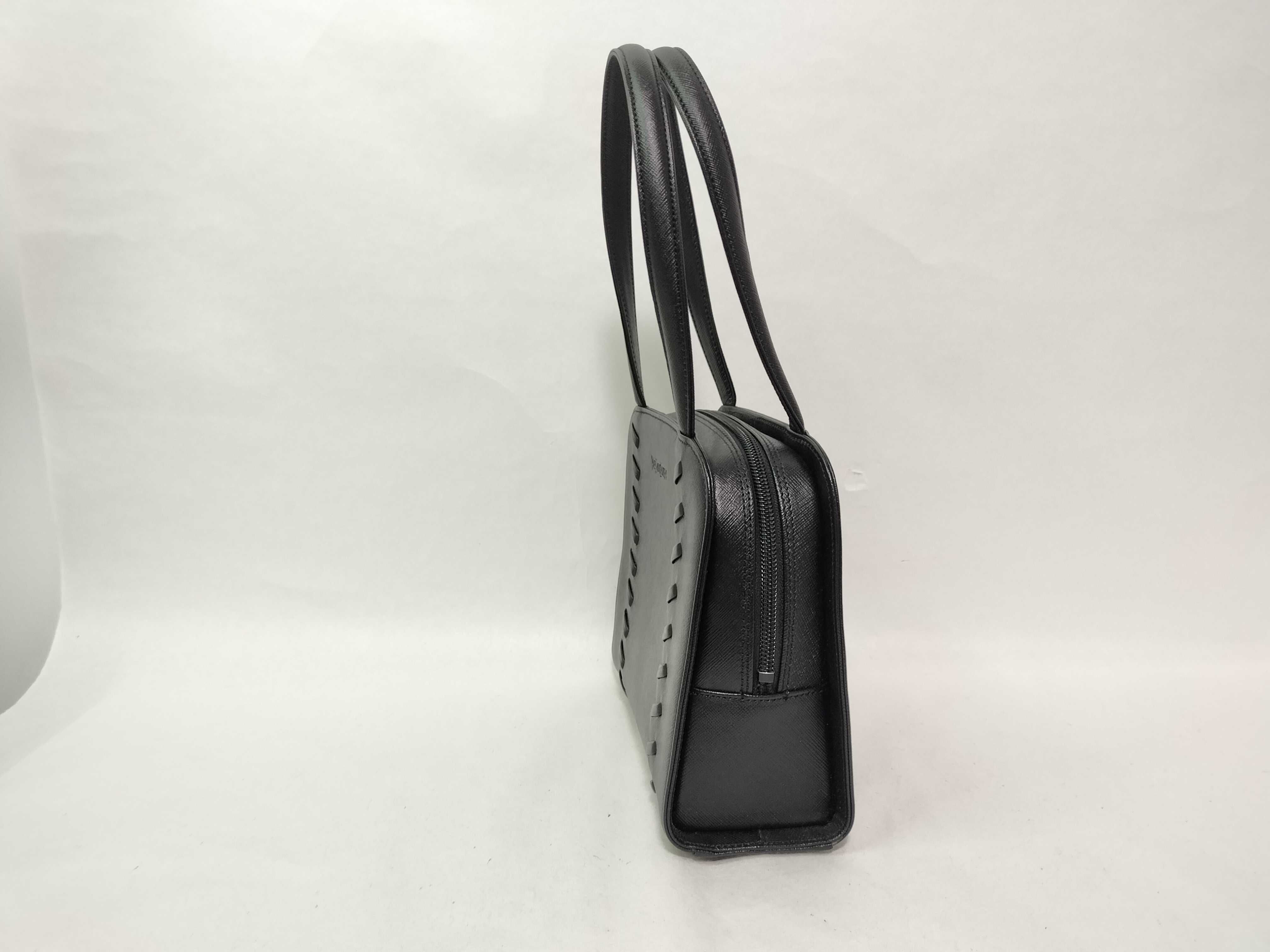Leather Black Woven Handbag — view 4
