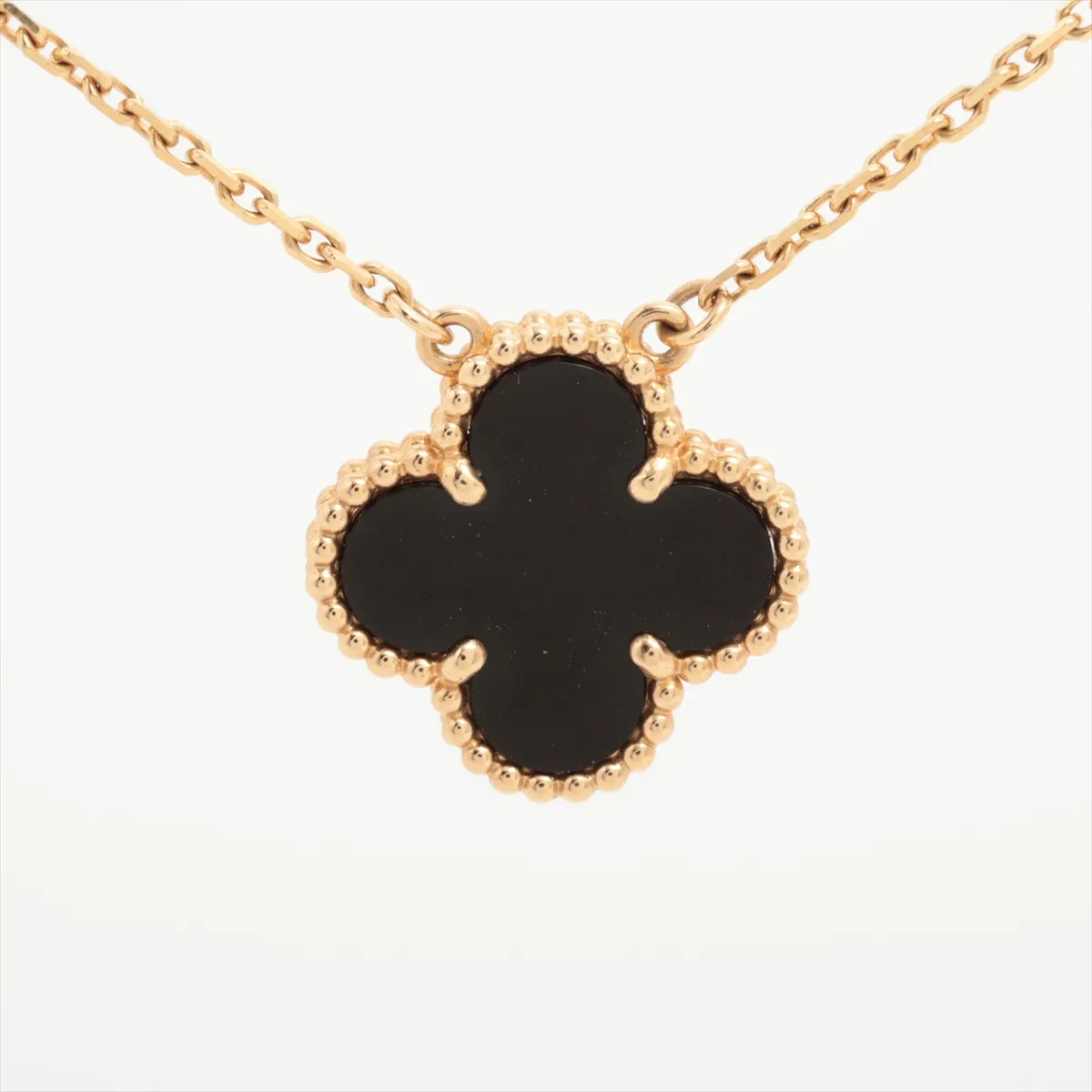 Vintage Alhambra Onyx Necklace 750 (Yellow Gold) 5.1g JA663435 ARA45800 — view 2