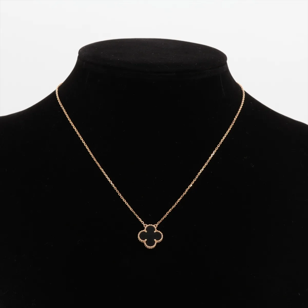 Vintage Alhambra Onyx Necklace 750 (Yellow Gold) 5.1g JA663435 ARA45800 — view 5