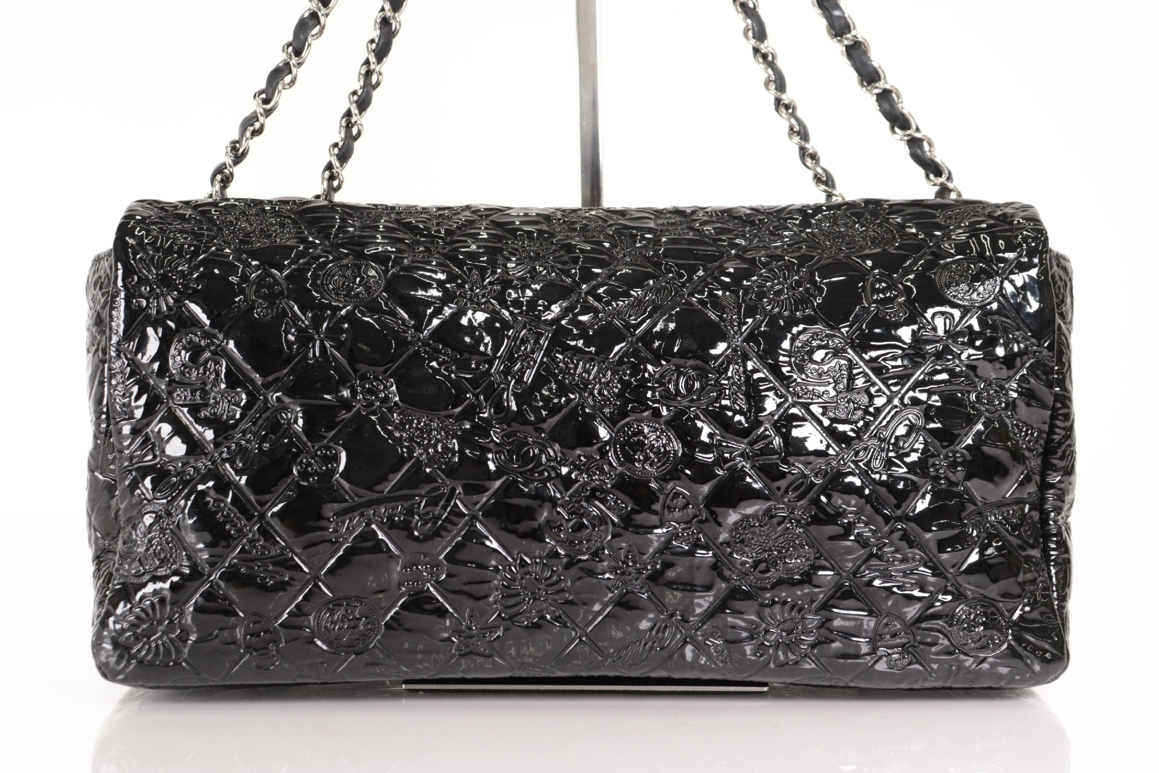 Icon Patent Leather Chain Shoulder Bag with Silver Hardware (Serial Number 14) — view 3