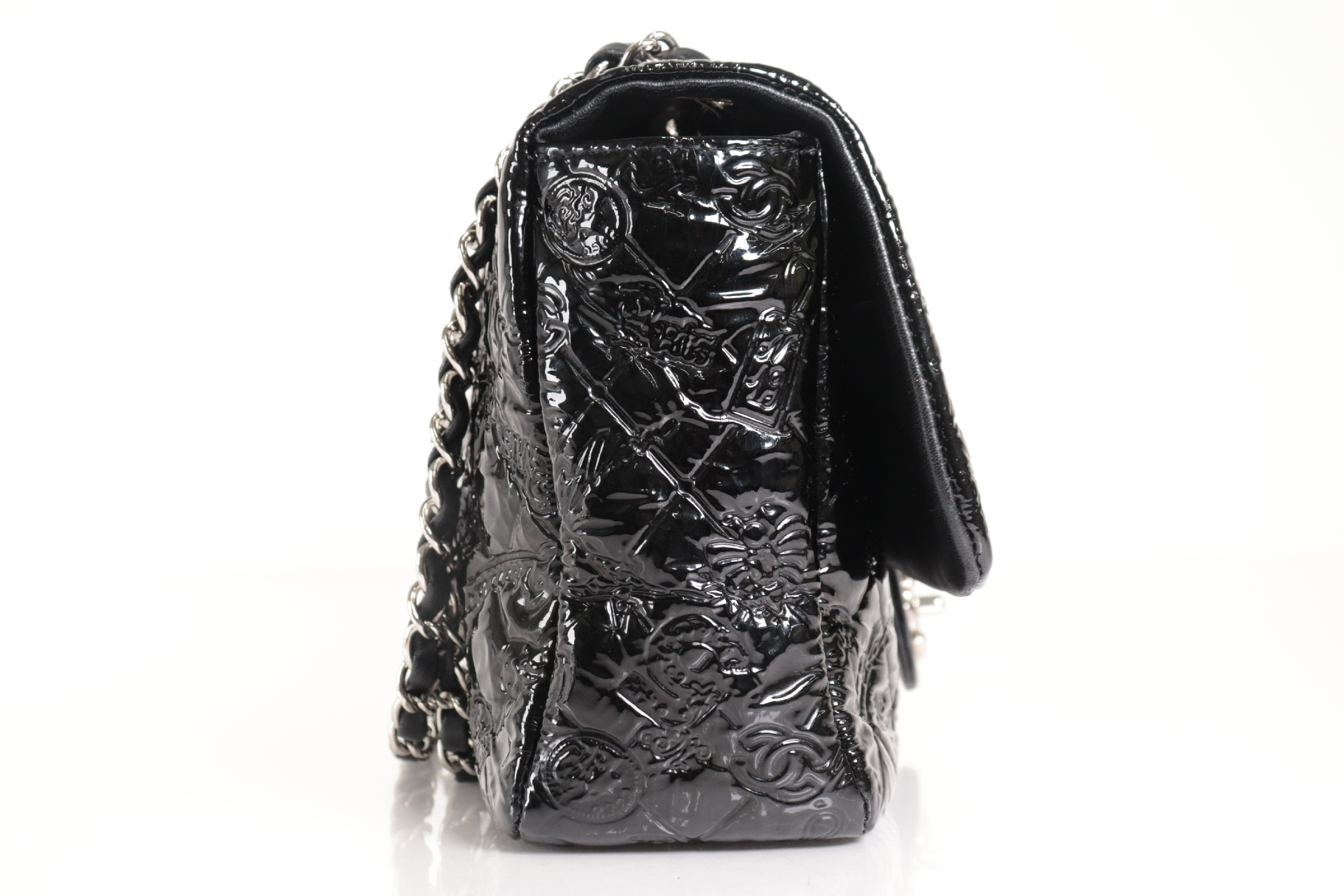 Icon Patent Leather Chain Shoulder Bag with Silver Hardware (Serial Number 14) — view 5