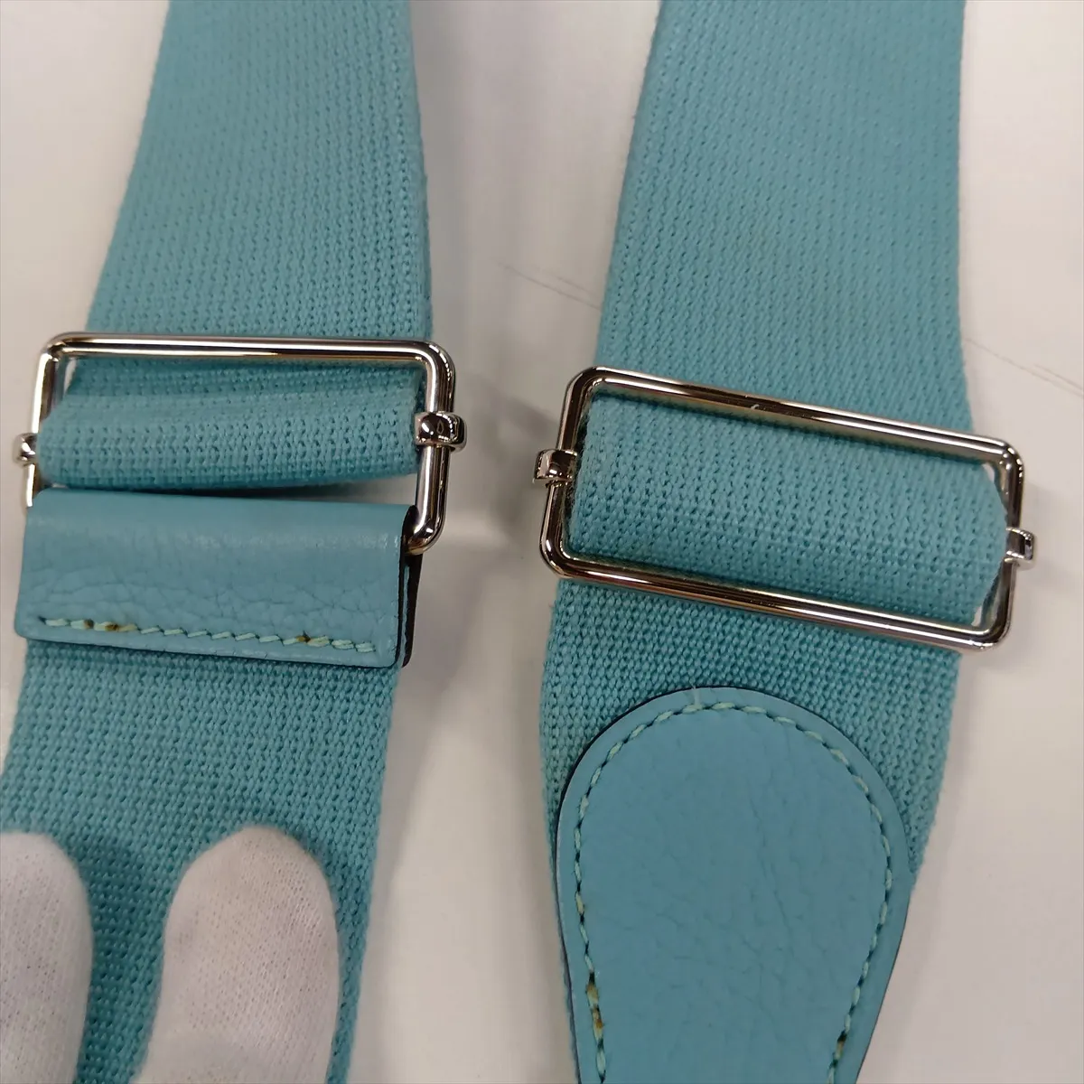 Evelyne 3 29 PM Taurillon Clemence Blue Atoll Silver Hardware T:2015 — view 10