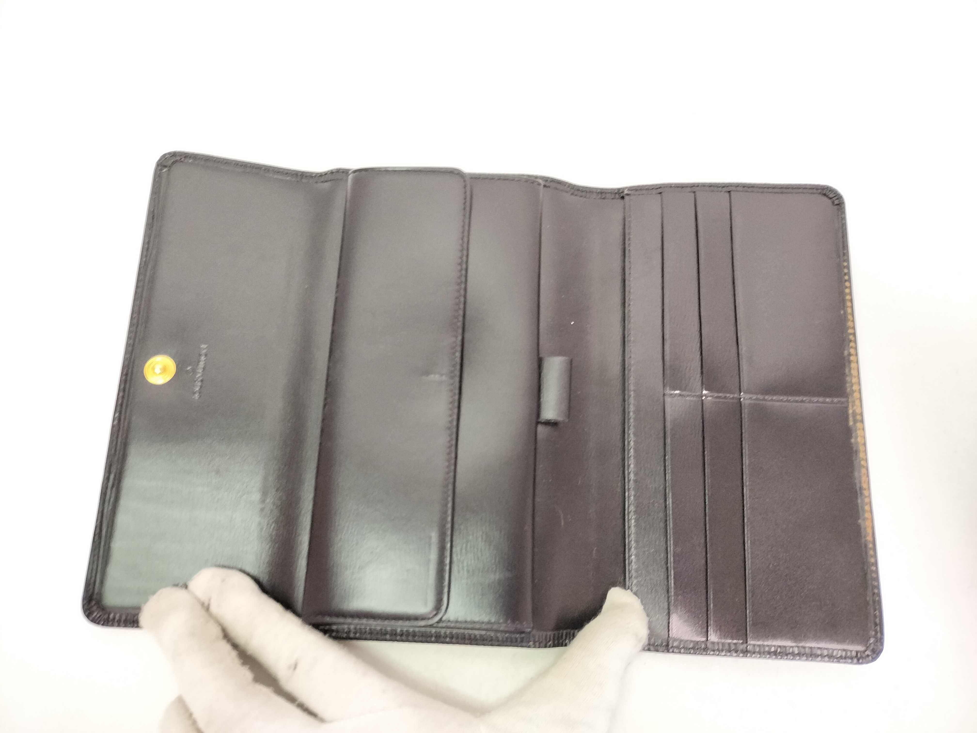 Epi Leather Long Wallet, Black — view 9