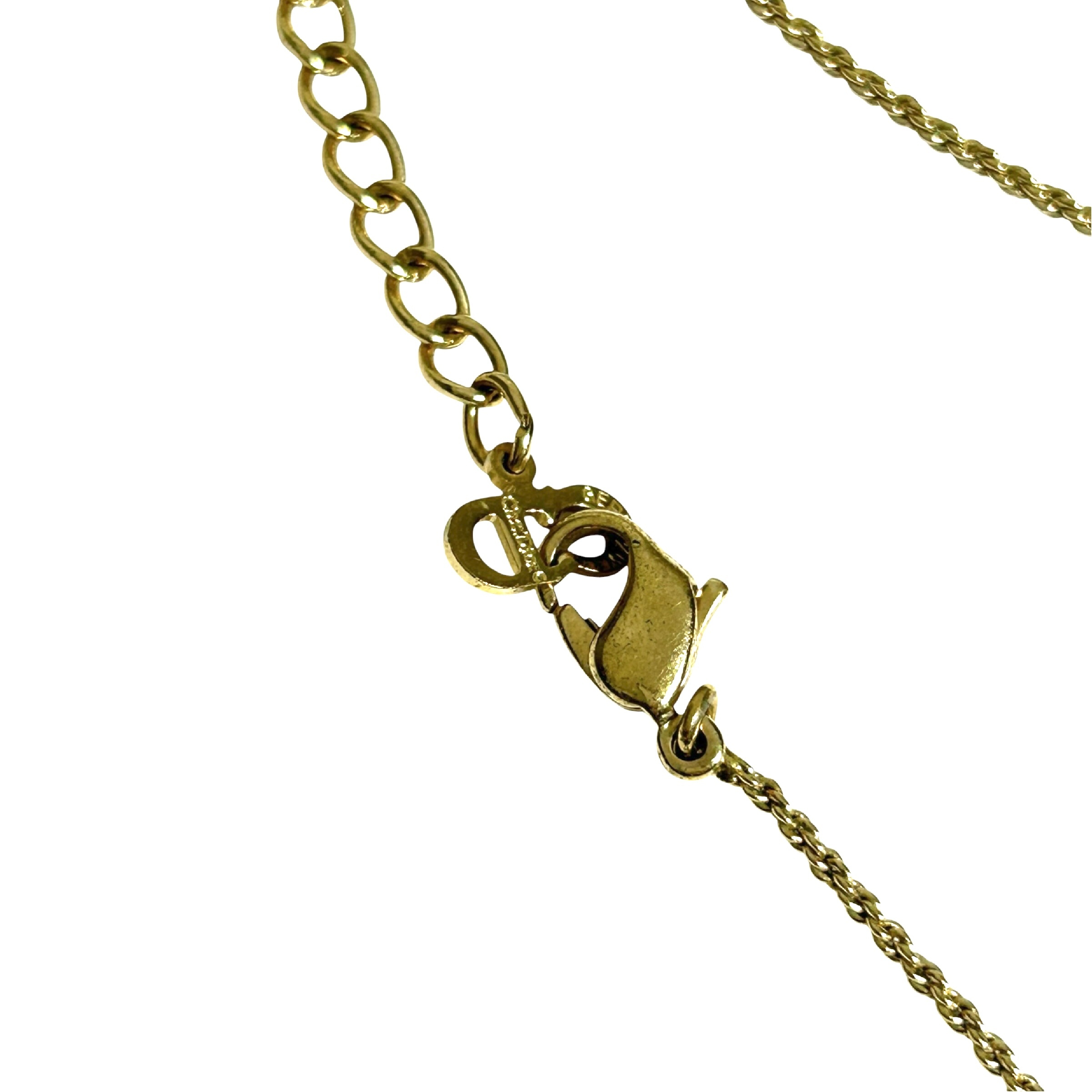 Circle Twist Double Loop Rhinestone Necklace (1 piece), Total Length 44cm, Top Width 1.2cm, Gold Tone. — view 5