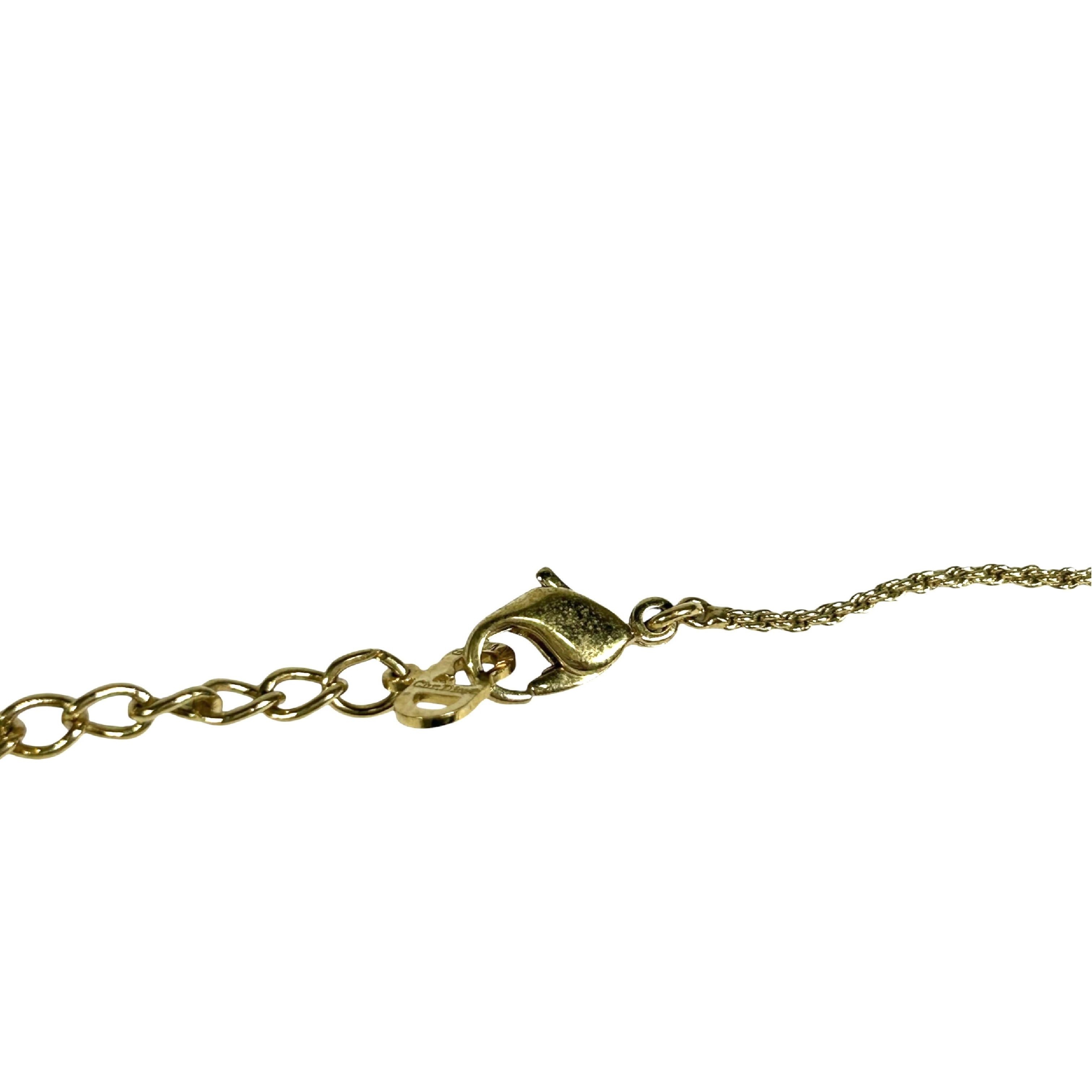Circle Twist Double Loop Rhinestone Necklace (1 piece), Total Length 44cm, Top Width 1.2cm, Gold Tone. — view 6