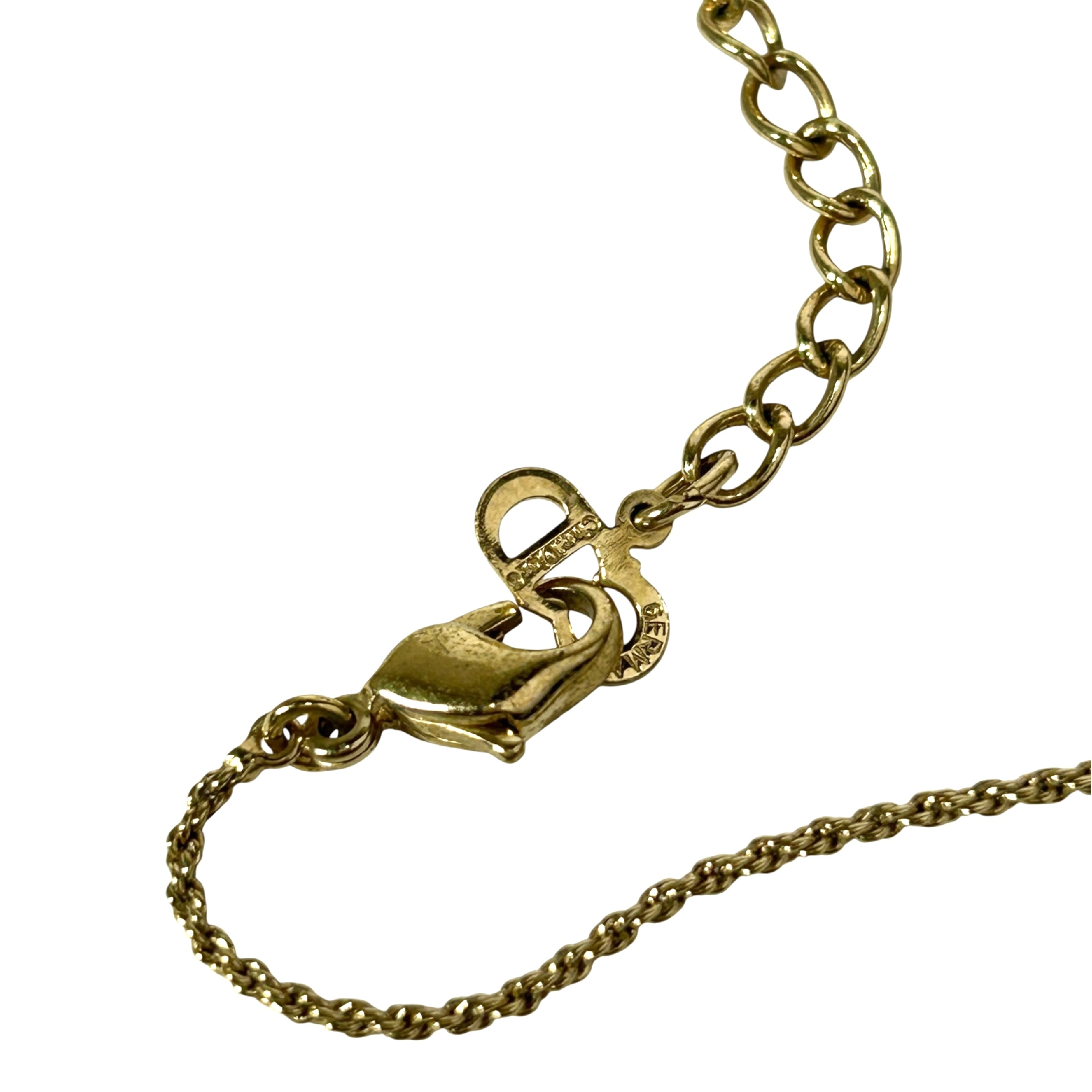 Circle Twist Double Loop Rhinestone Necklace (1 piece), Total Length 44cm, Top Width 1.2cm, Gold Tone. — view 7