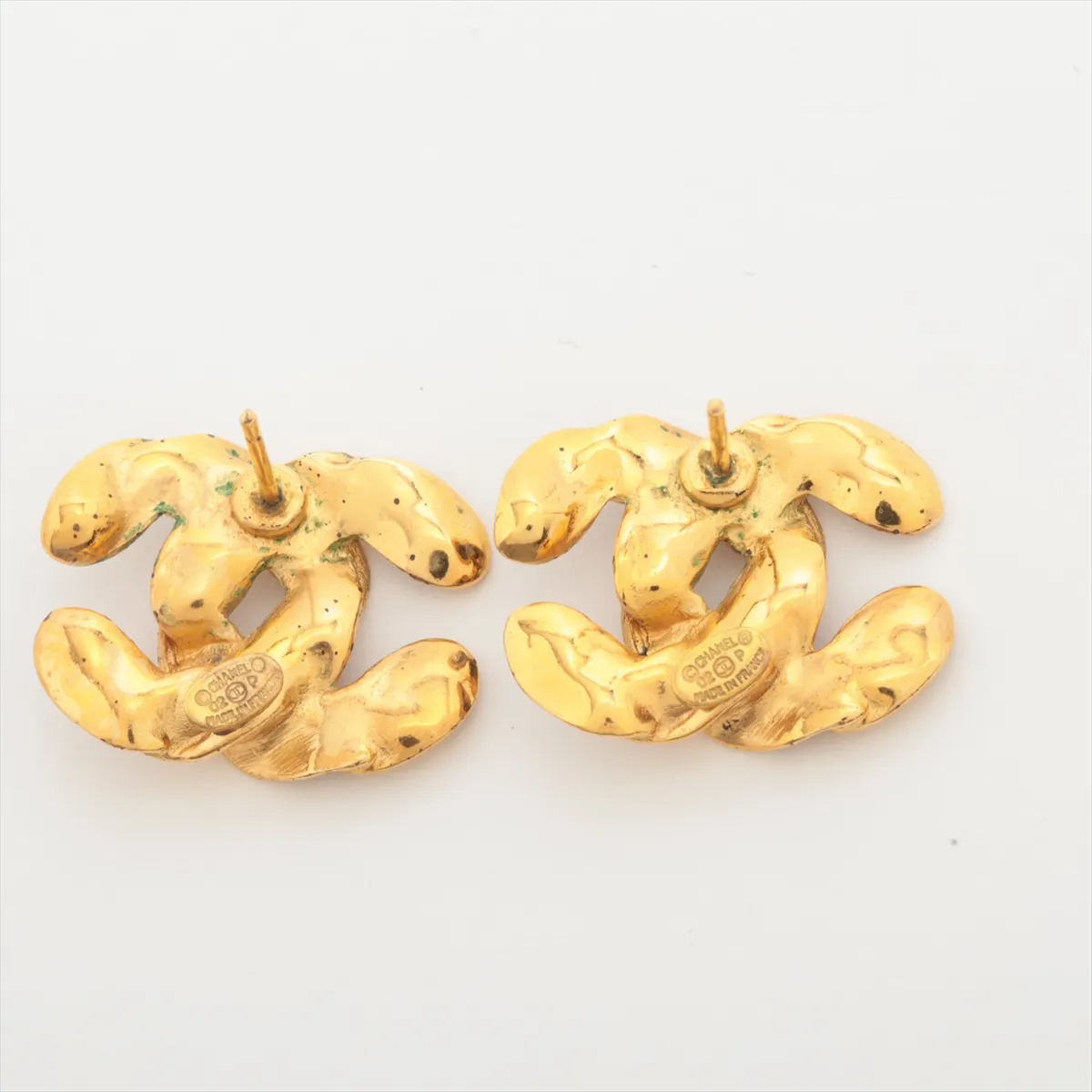 Coco Mark 02P Earrings (Pair) GP Gold x Blue. — view 2