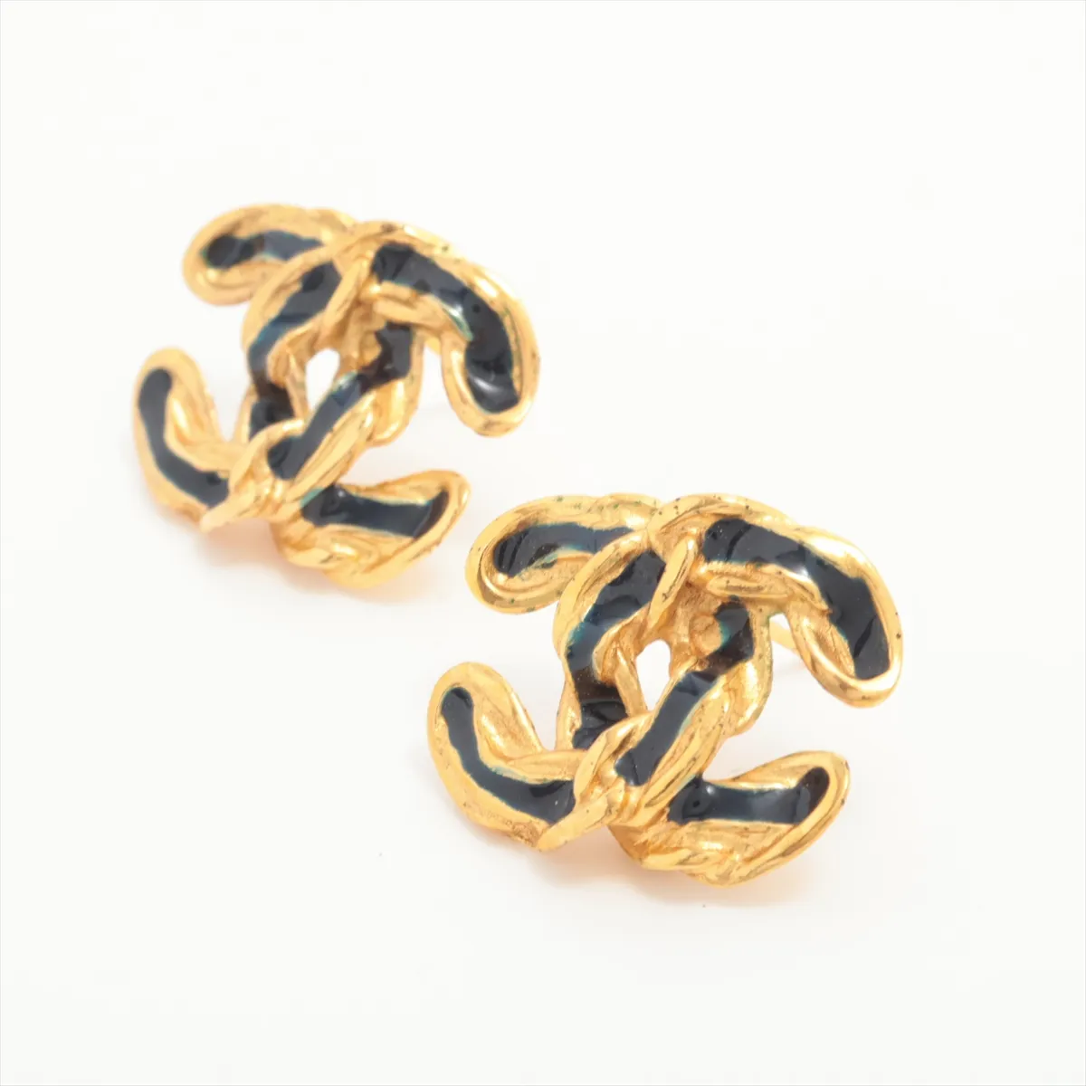 Coco Mark 02P Earrings (Pair) GP Gold x Blue. — view 3