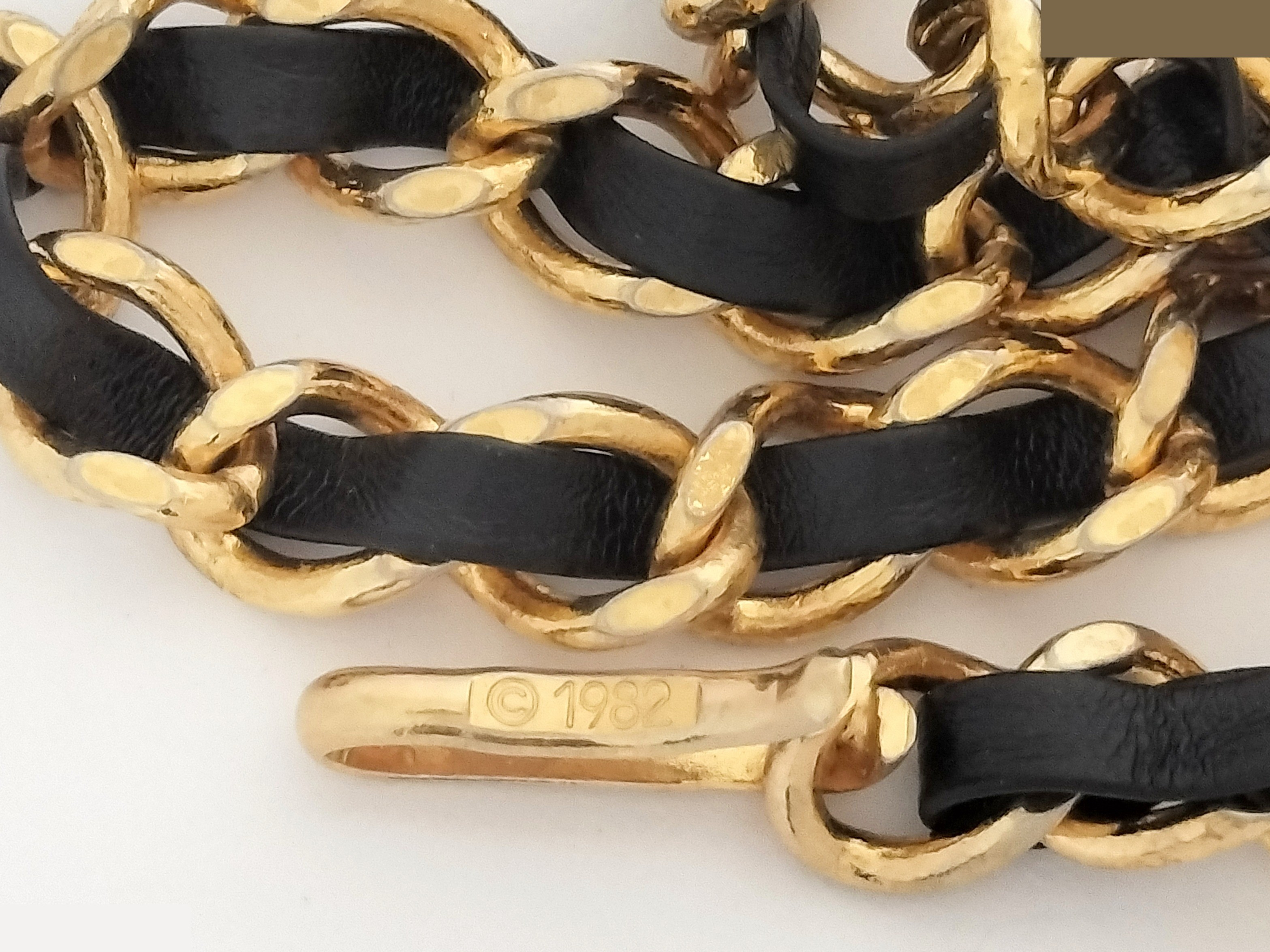 Coco Leather Gold Chain Belt (Chain approx. 77cm) — view 4