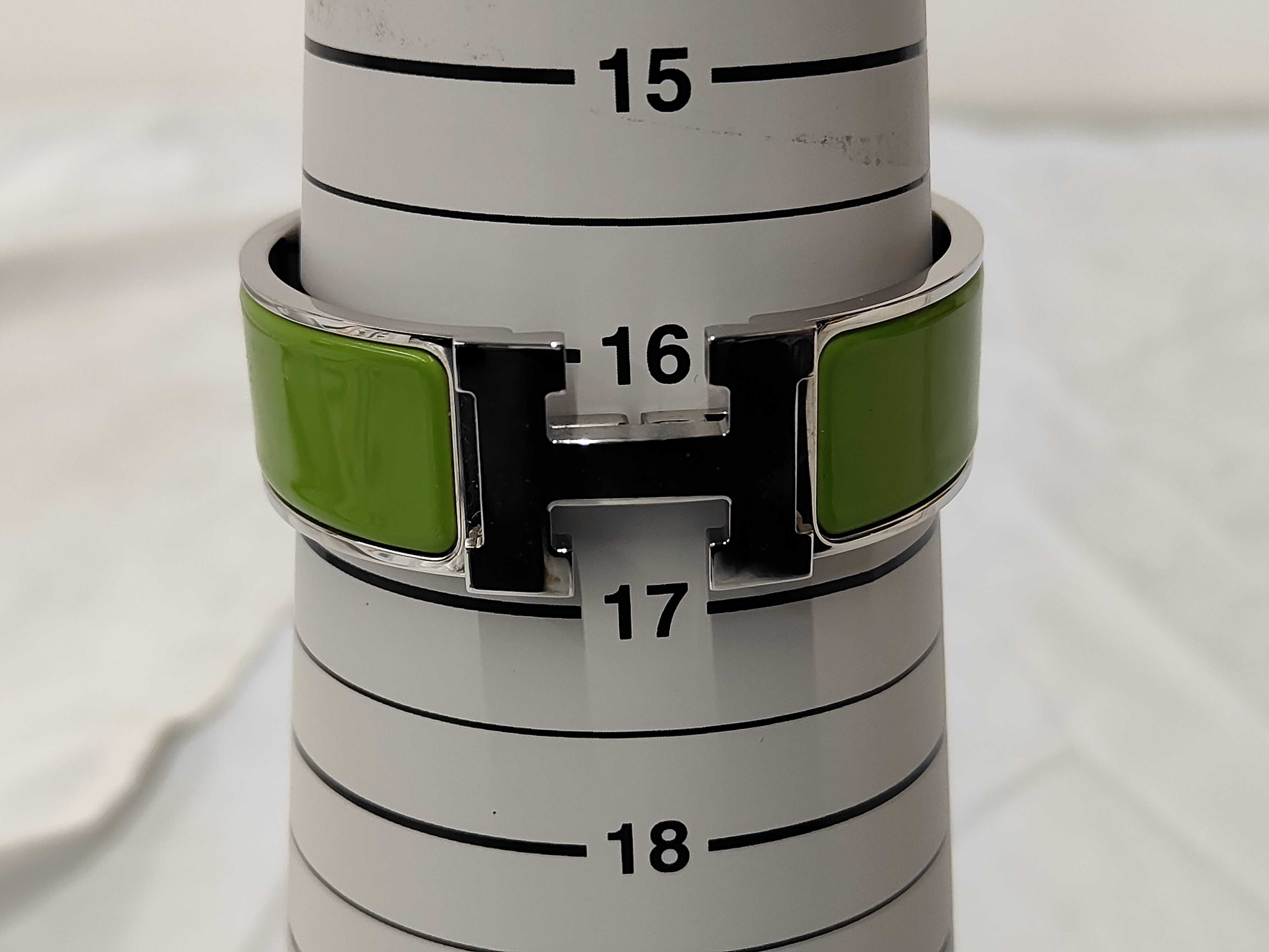 Green Silver Hardware Click H Bracelet/Bangle — view 3