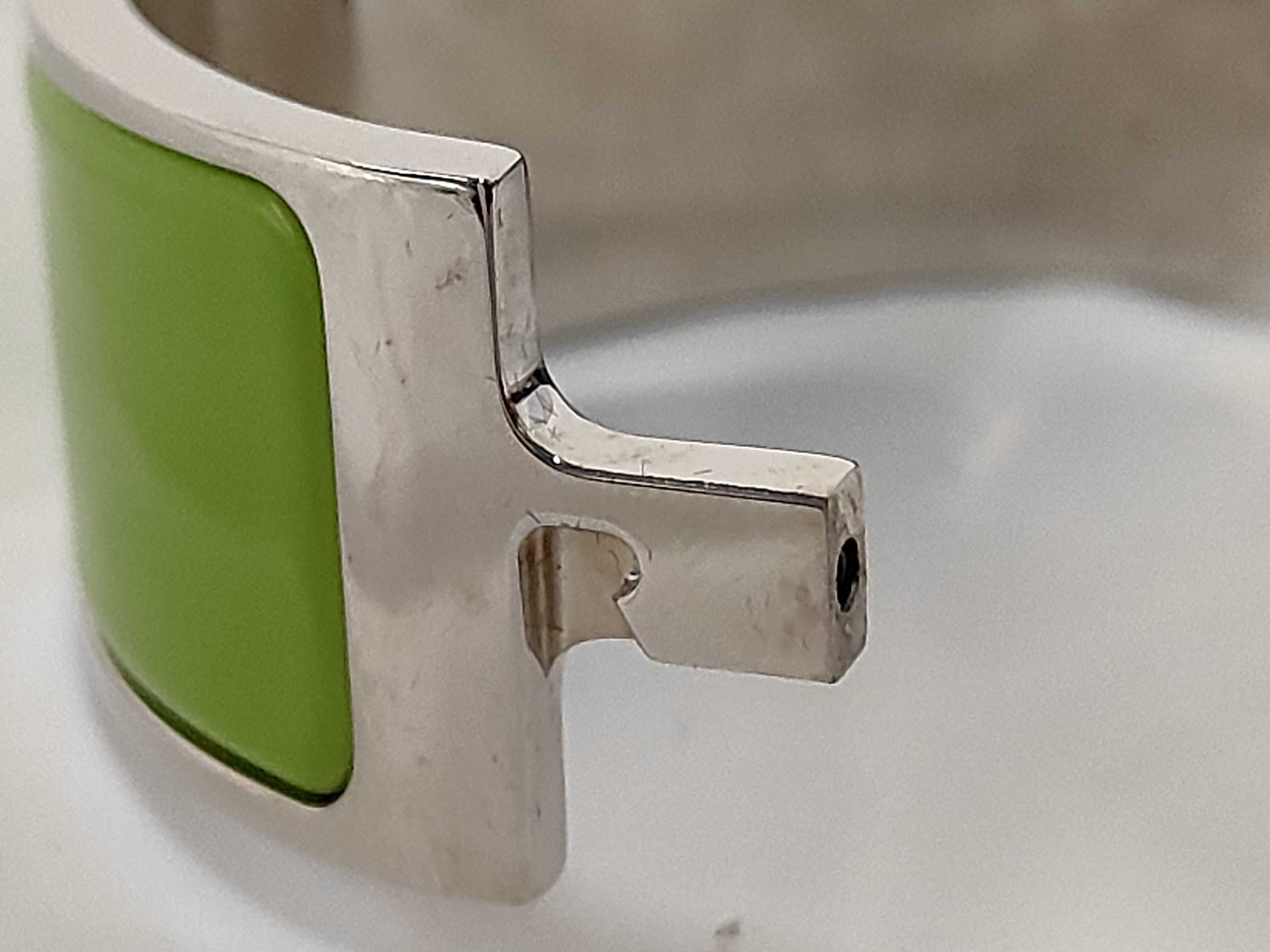 Green Silver Hardware Click H Bracelet/Bangle — view 4