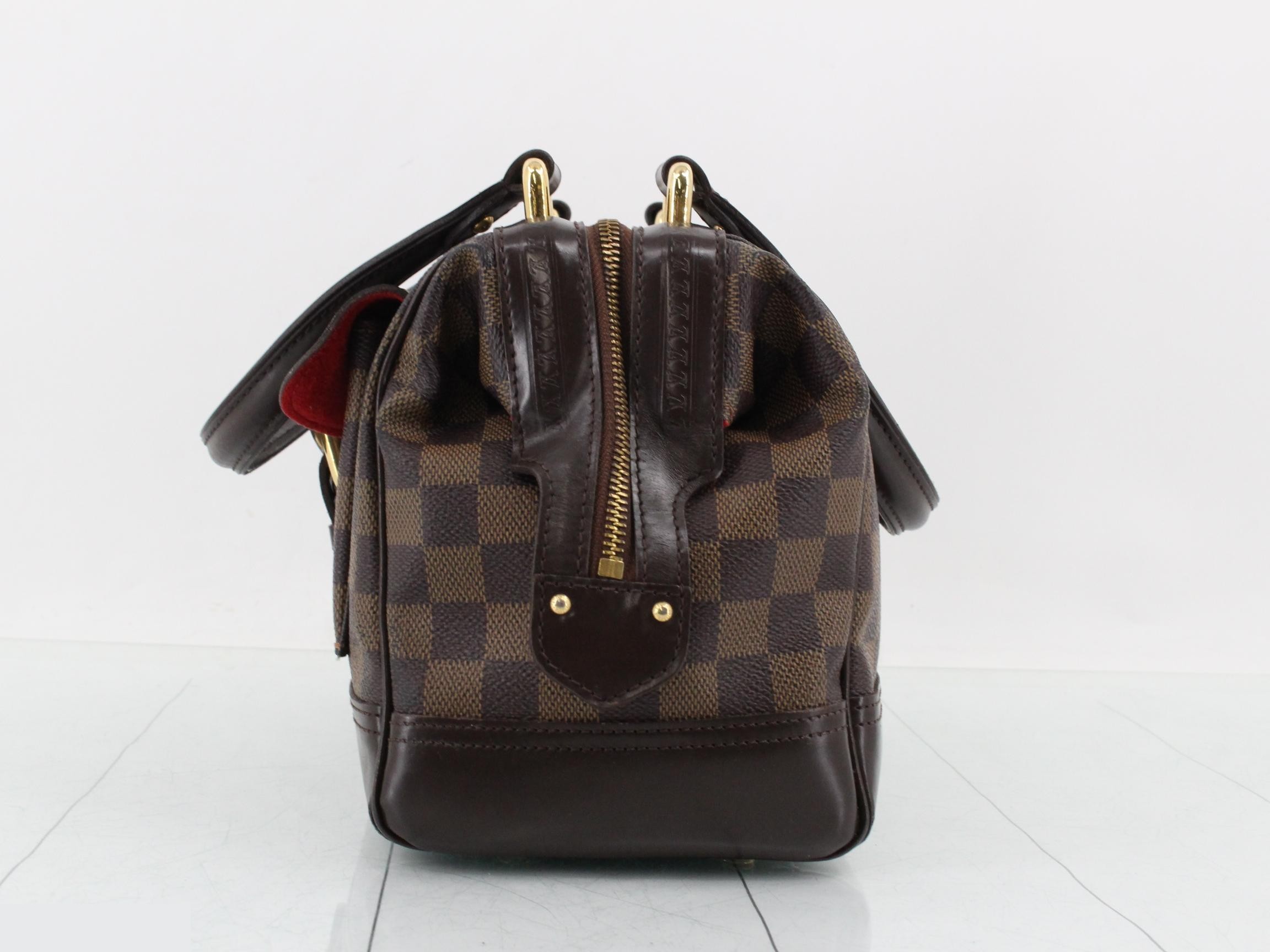 women's Knightsbridge handbag, Damier pattern, brown, rare leather. — view 3