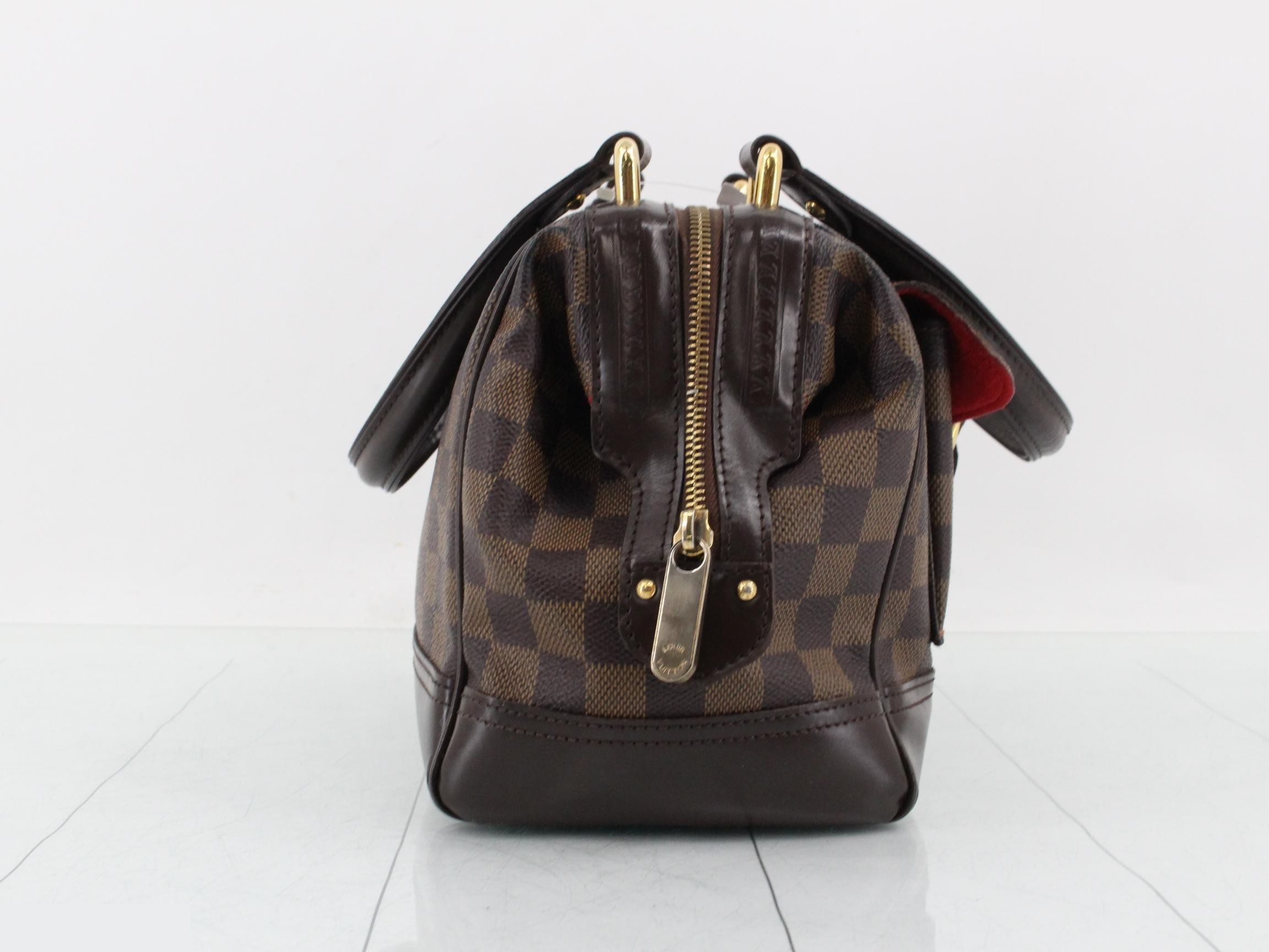 women's Knightsbridge handbag, Damier pattern, brown, rare leather. — view 4