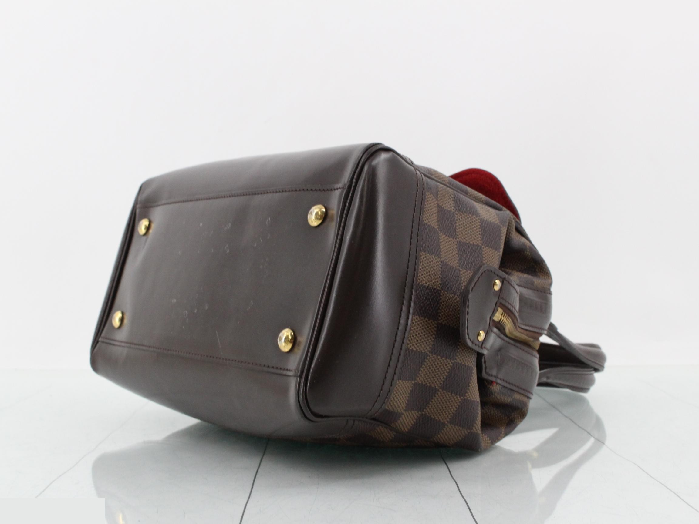 women's Knightsbridge handbag, Damier pattern, brown, rare leather. — view 6