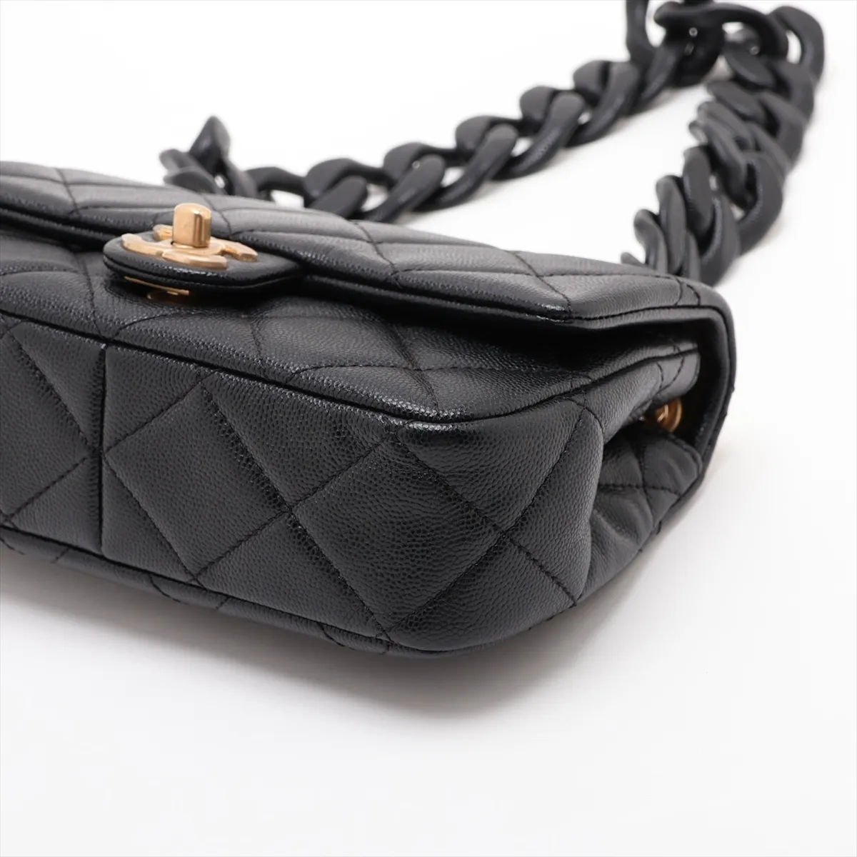 [Individually packaged] Chanel Matelassé Caviar Skin Chain Shoulder Bag Black GXC29HUJ Random Plate — view 3