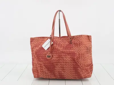 Intrecciolusion Tote Bag, Orange, Nylon