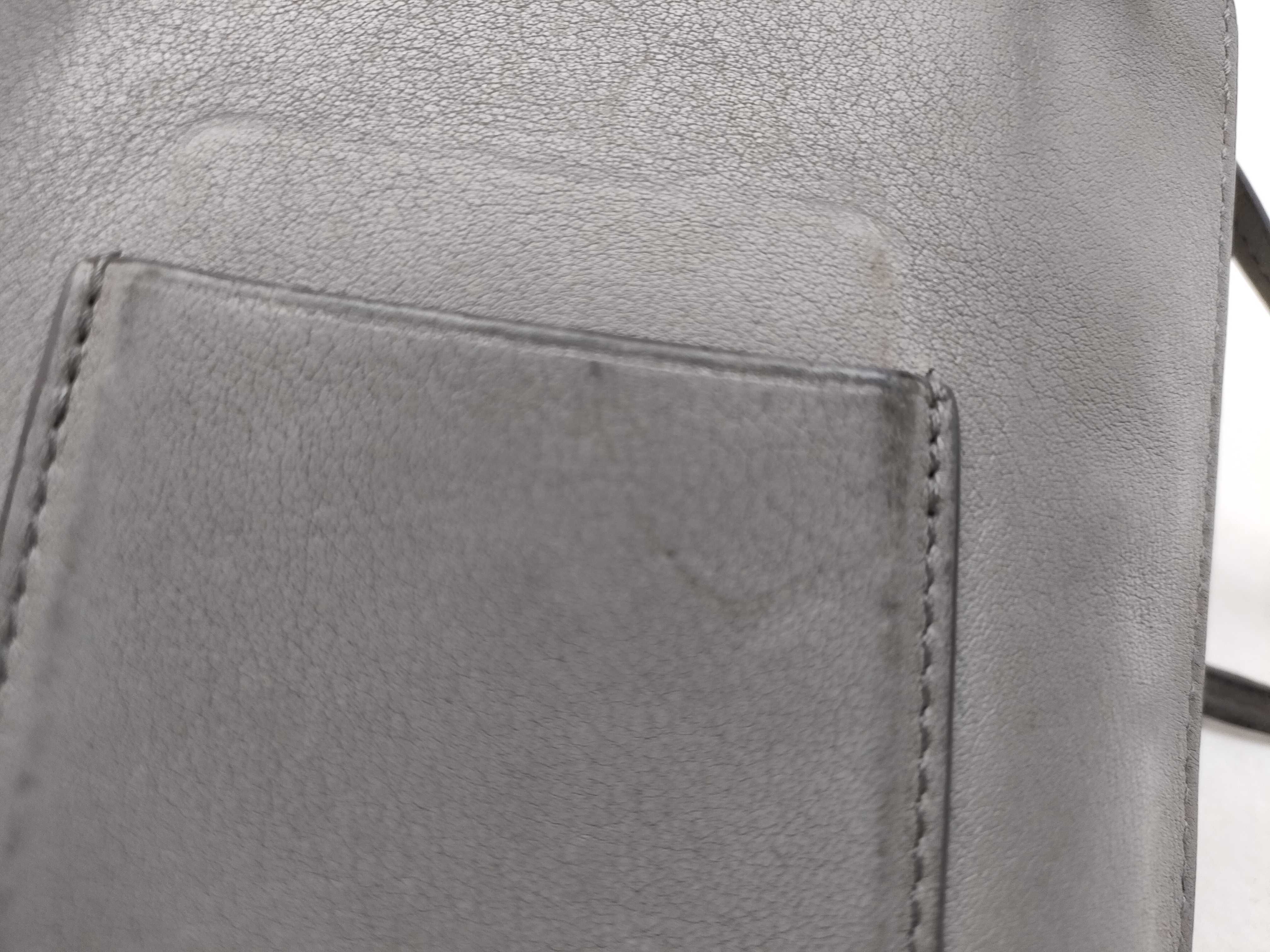 shoulder bag, dice pocket, anagram pattern, leather, gray. — view 11