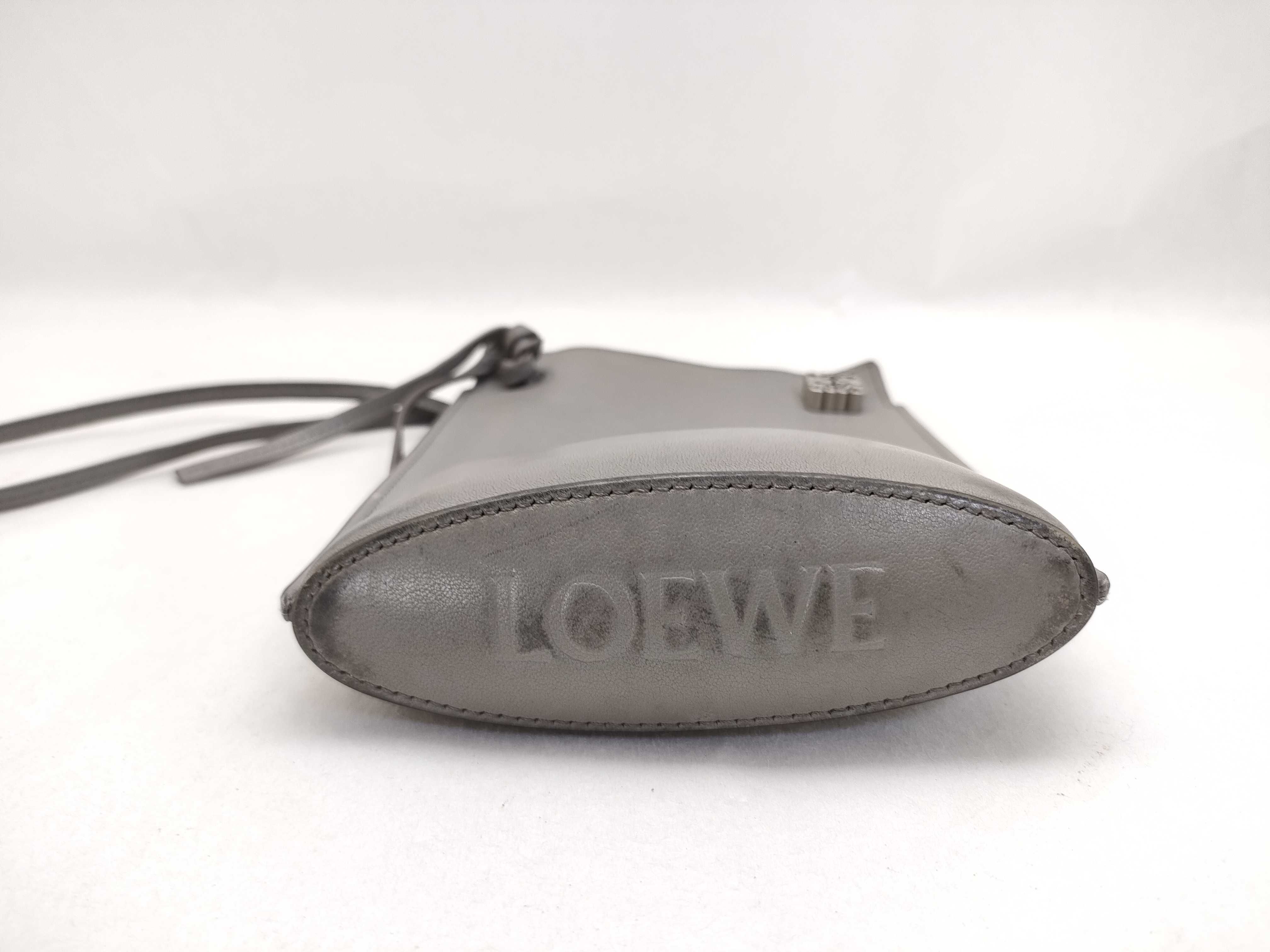shoulder bag, dice pocket, anagram pattern, leather, gray. — view 7