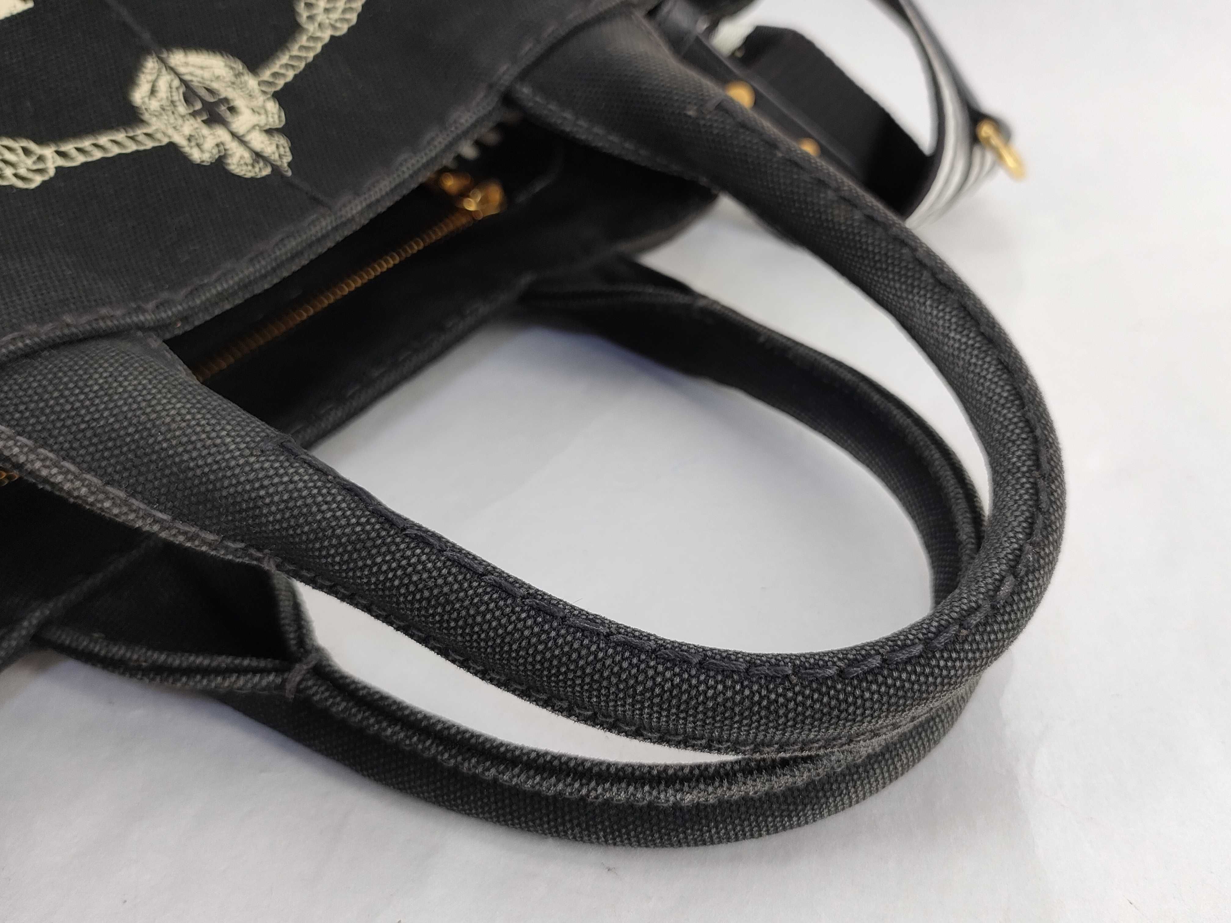 Canapa Canvas x Leather 2-Way Handbag, Black 1BG439 — view 3