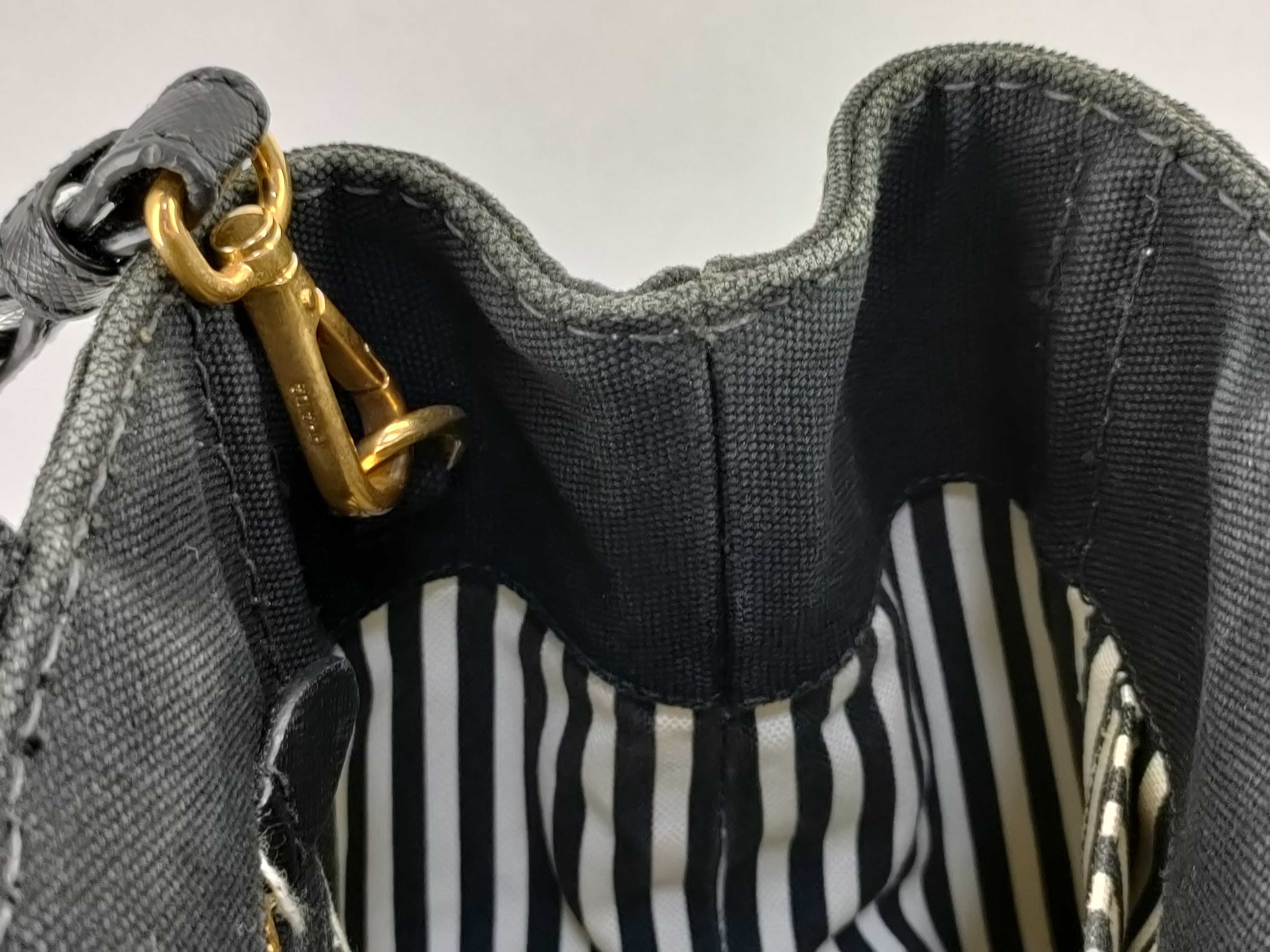 Canapa Canvas x Leather 2-Way Handbag, Black 1BG439 — view 9