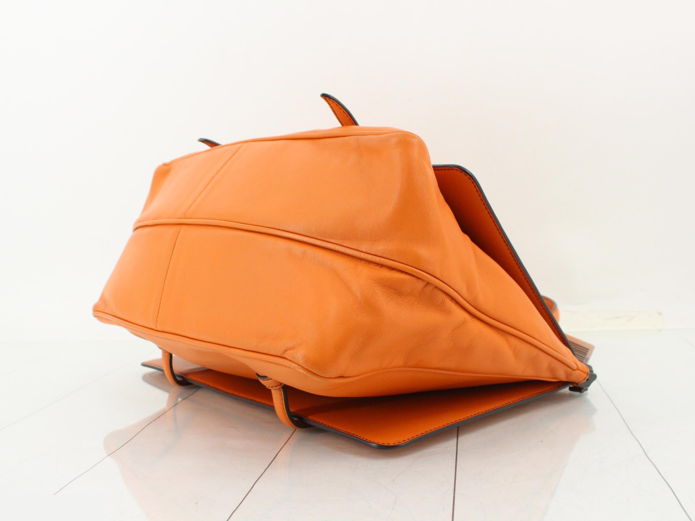 Intrecciato tote bag, leather, orange — view 6