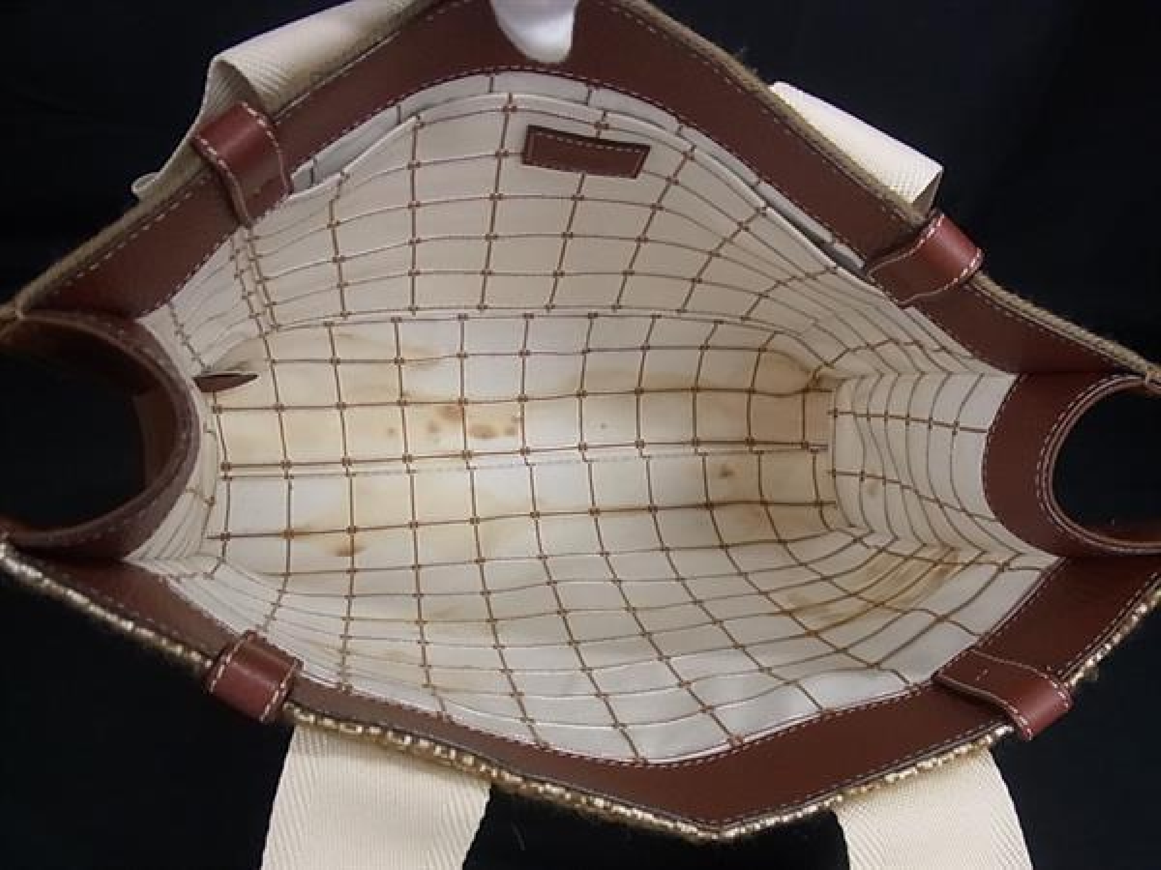 Woody Wool Handbag Tote Bag Shoulder Bag for Women, Beige, FZ5579 — view 5