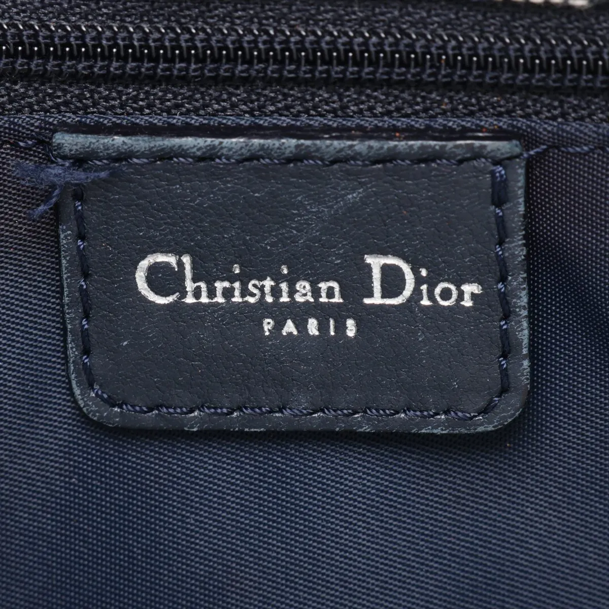 Trotter Canvas x Leather Shoulder Bag, Navy — view 9