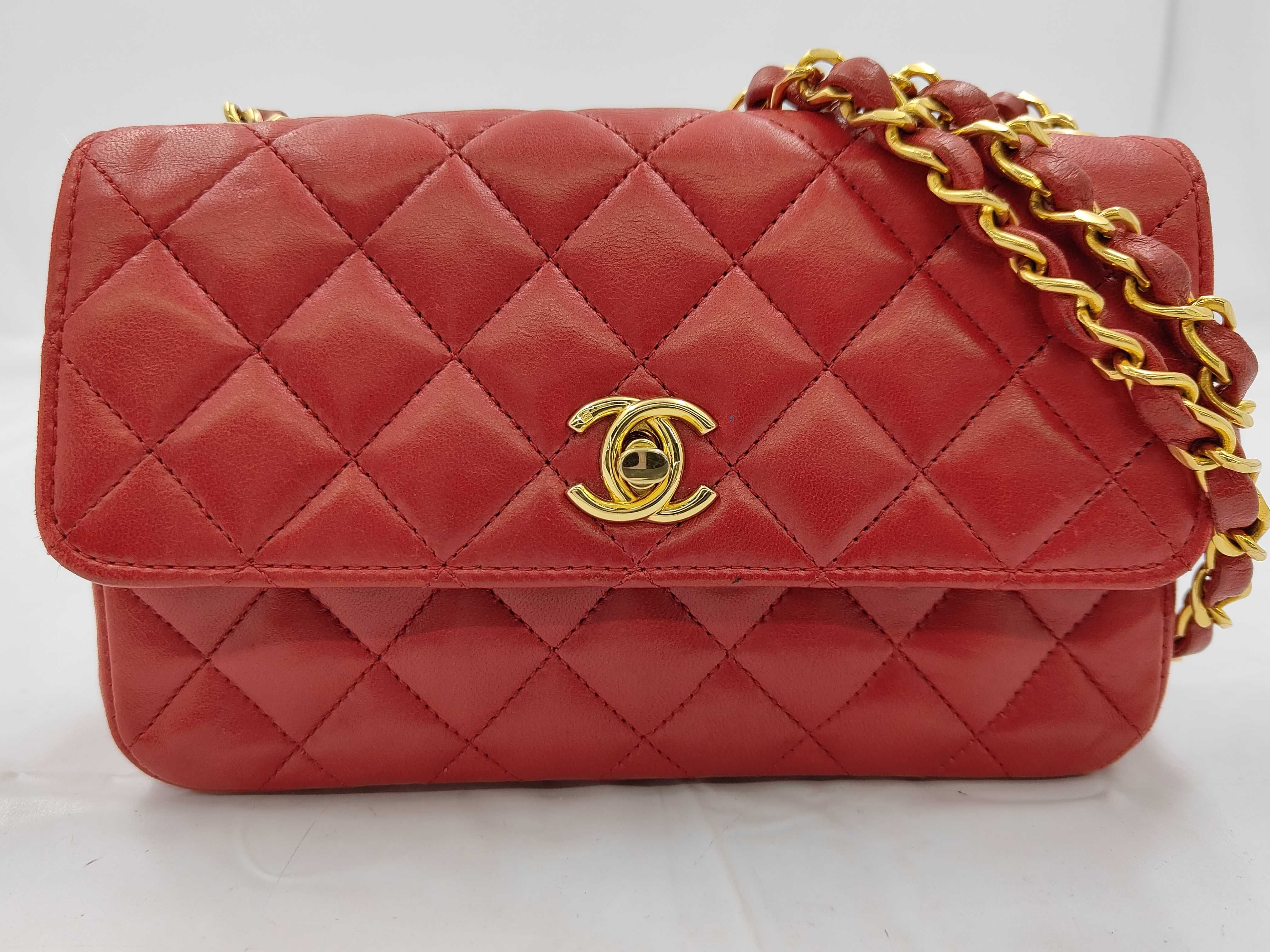 Mini Matelassé Red Shoulder Bag