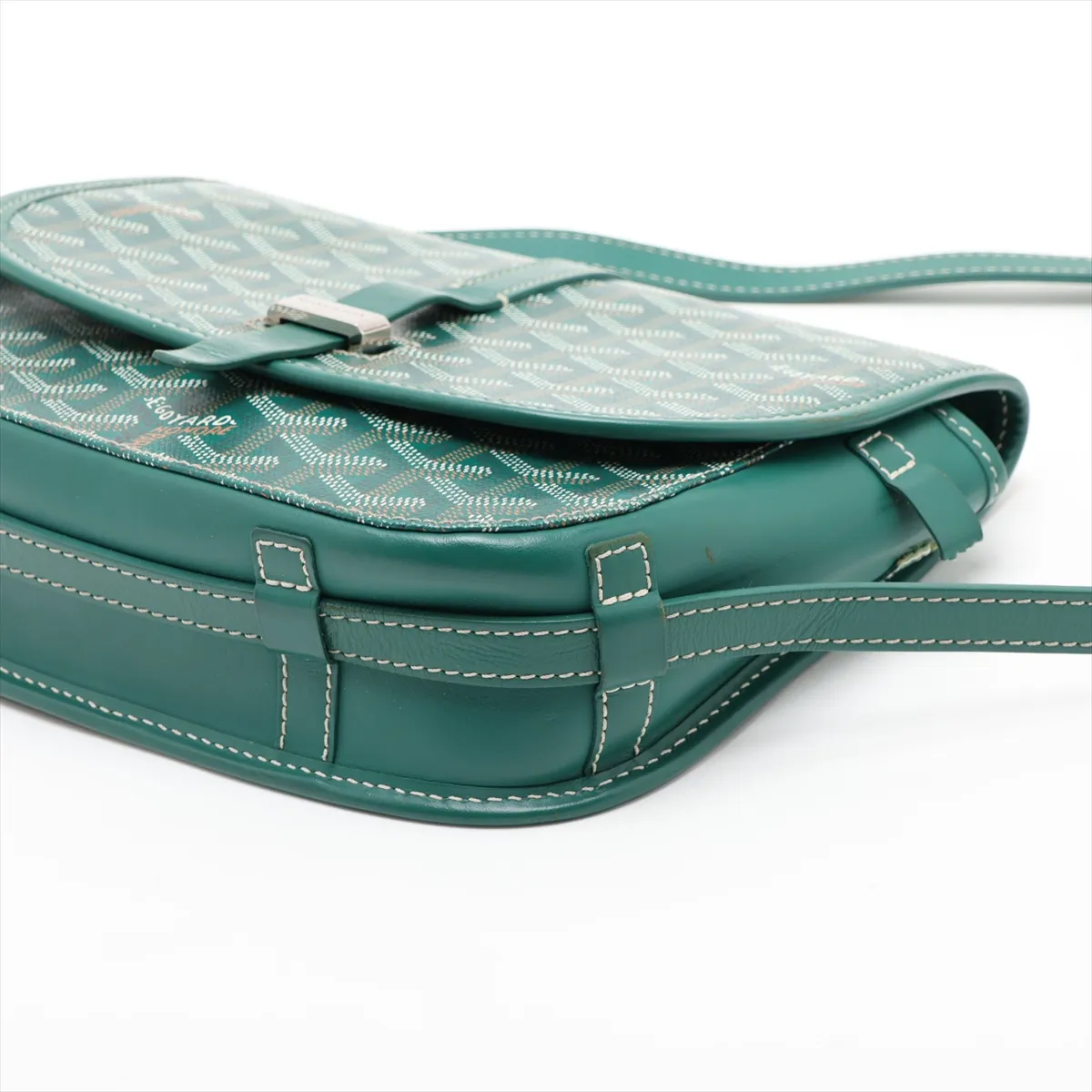 Belvedere PM PVC x Leather Shoulder Bag, Green — view 3