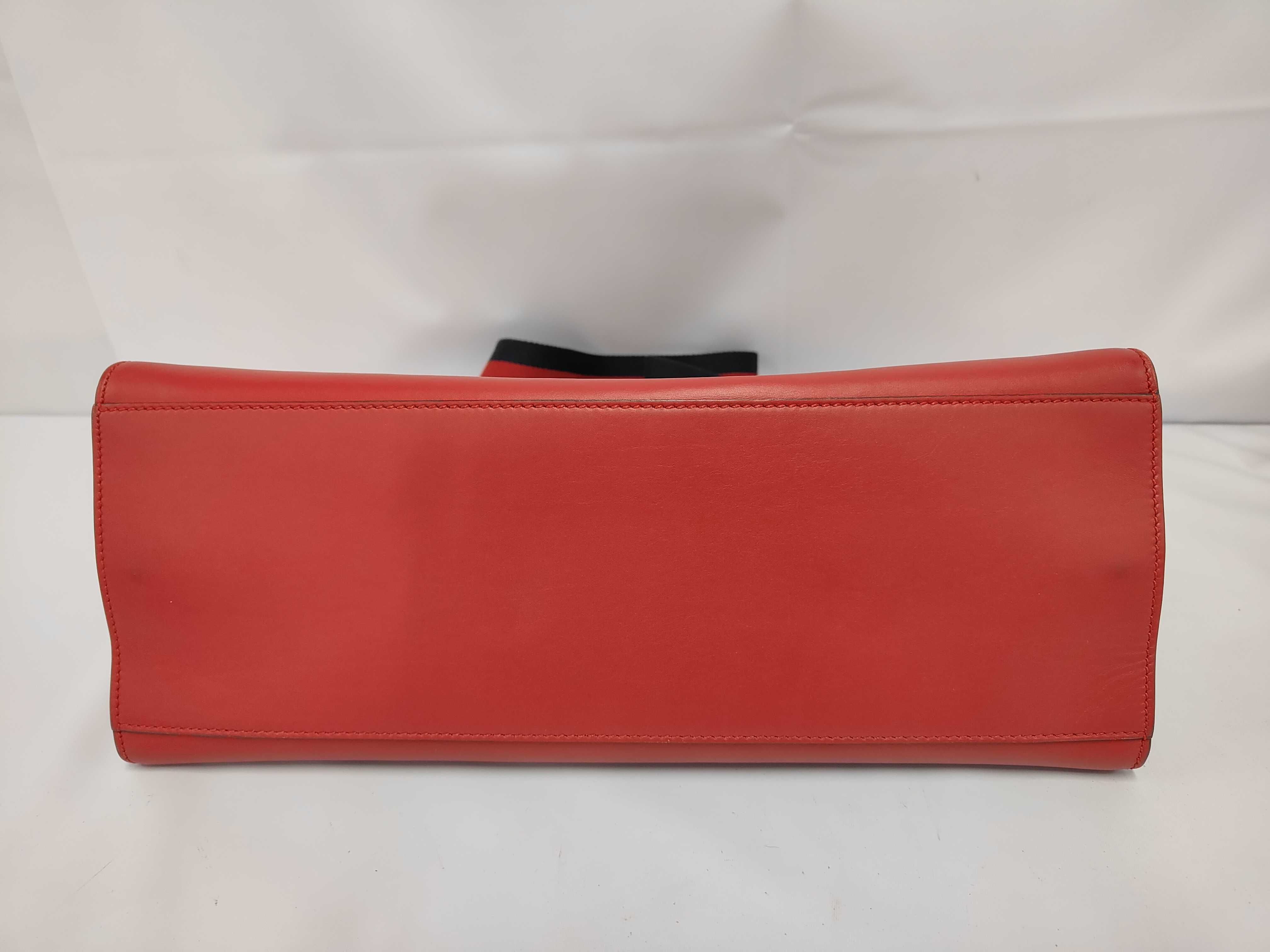 Web Nymphaea Bamboo Tote, Red Calfskin Leather, Gold Hardware Bag — view 3