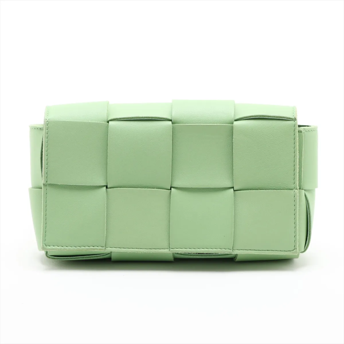 Maxi Intrecciato Cassette Leather Body Bag, Green