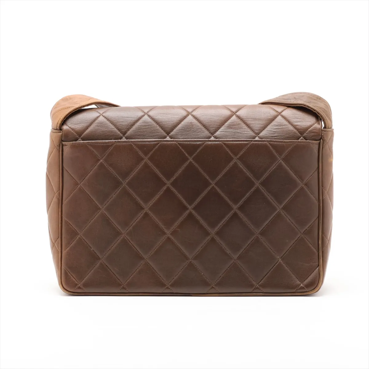 Matelassé Leather Shoulder Bag, Brown with Gold Hardware, 3001267, Series 3 — view 2