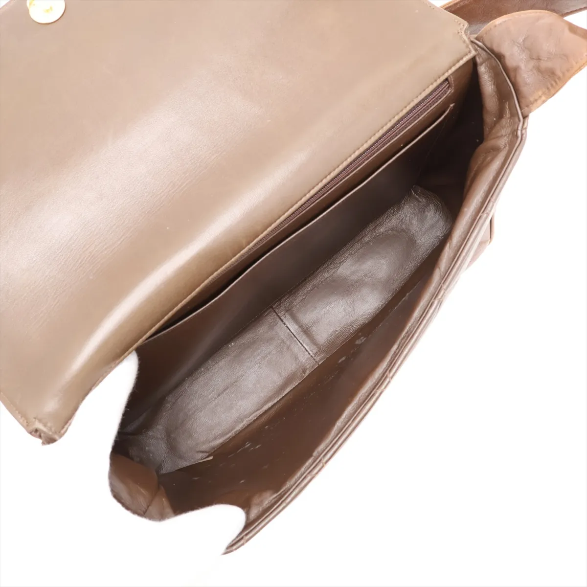 Matelassé Leather Shoulder Bag, Brown with Gold Hardware, 3001267, Series 3 — view 6