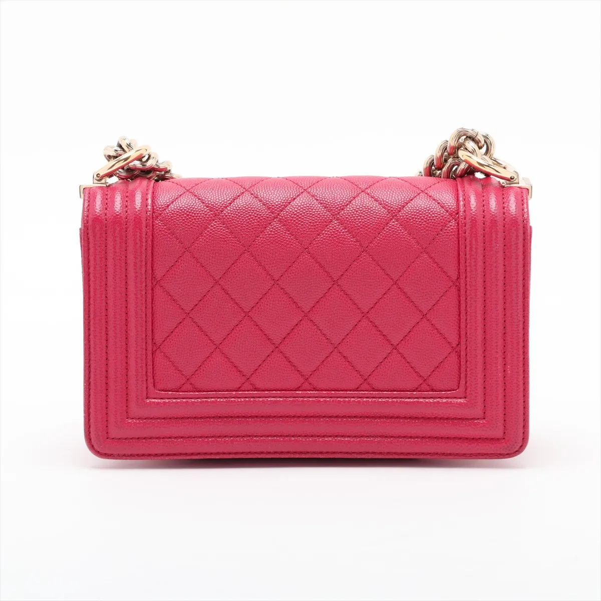 Boy Chanel 20 Small Caviar Skin Chain Shoulder Bag, Pink with Gold Hardware, 23902281, Serial Number 23, A67085 — view 2