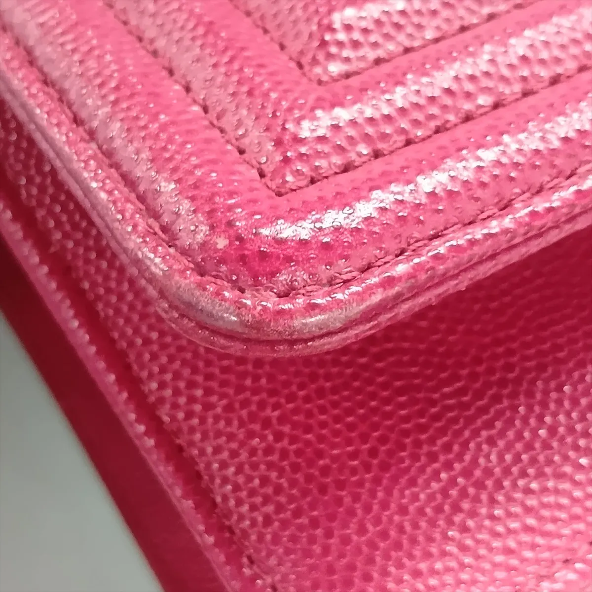 Boy Chanel 20 Small Caviar Skin Chain Shoulder Bag, Pink with Gold Hardware, 23902281, Serial Number 23, A67085 — view 11
