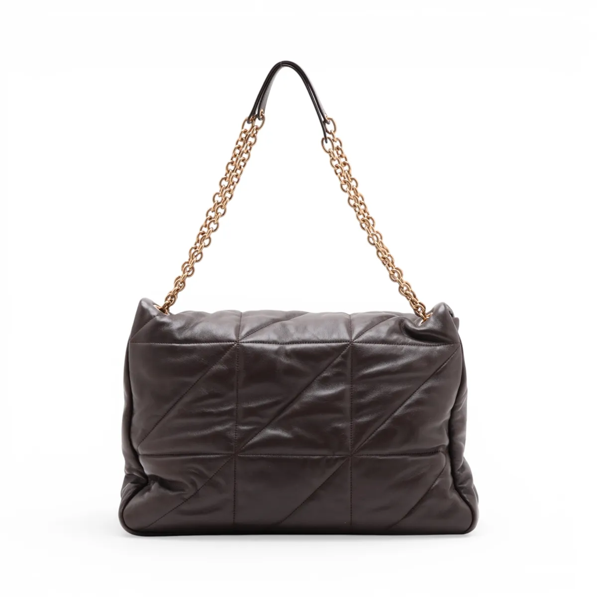 Jamie Leather Chain Shoulder Bag, Brown, 805859 — view 2