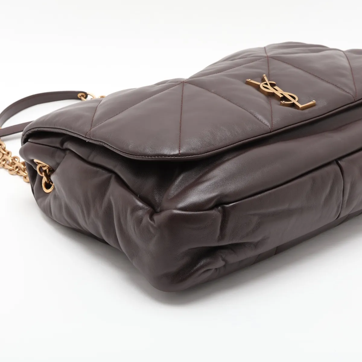 Jamie Leather Chain Shoulder Bag, Brown, 805859 — view 4