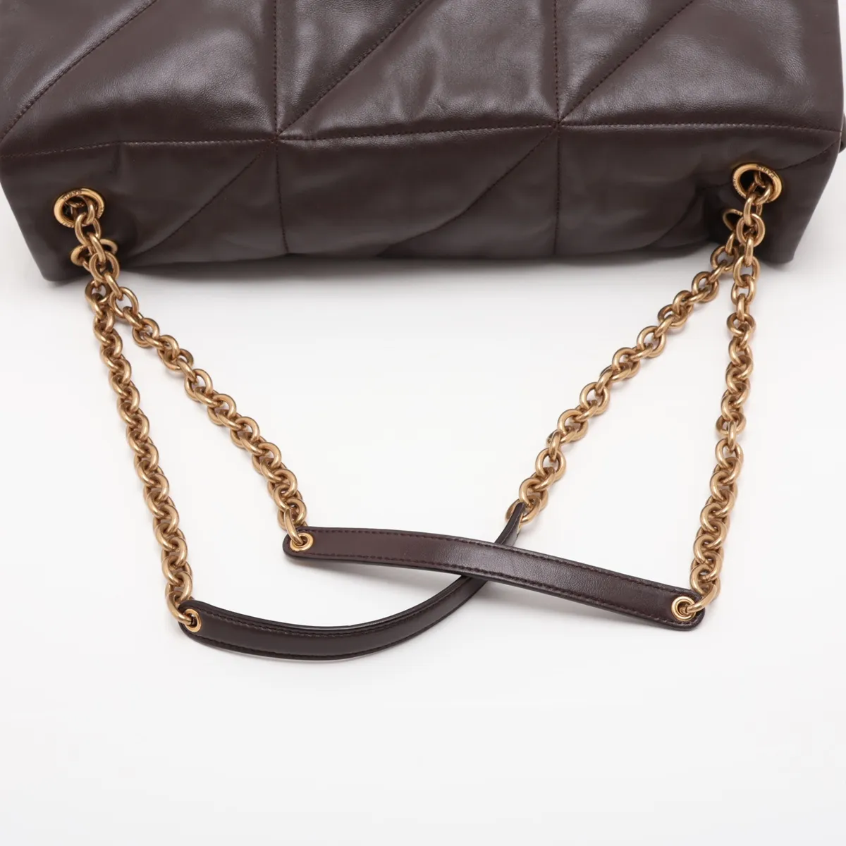 Jamie Leather Chain Shoulder Bag, Brown, 805859 — view 5