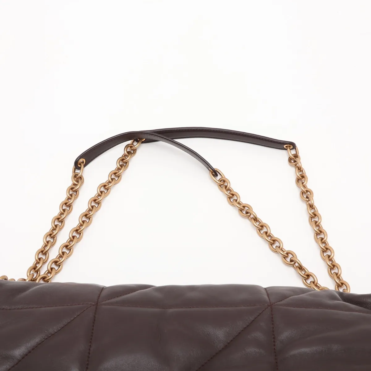 Jamie Leather Chain Shoulder Bag, Brown, 805859 — view 6