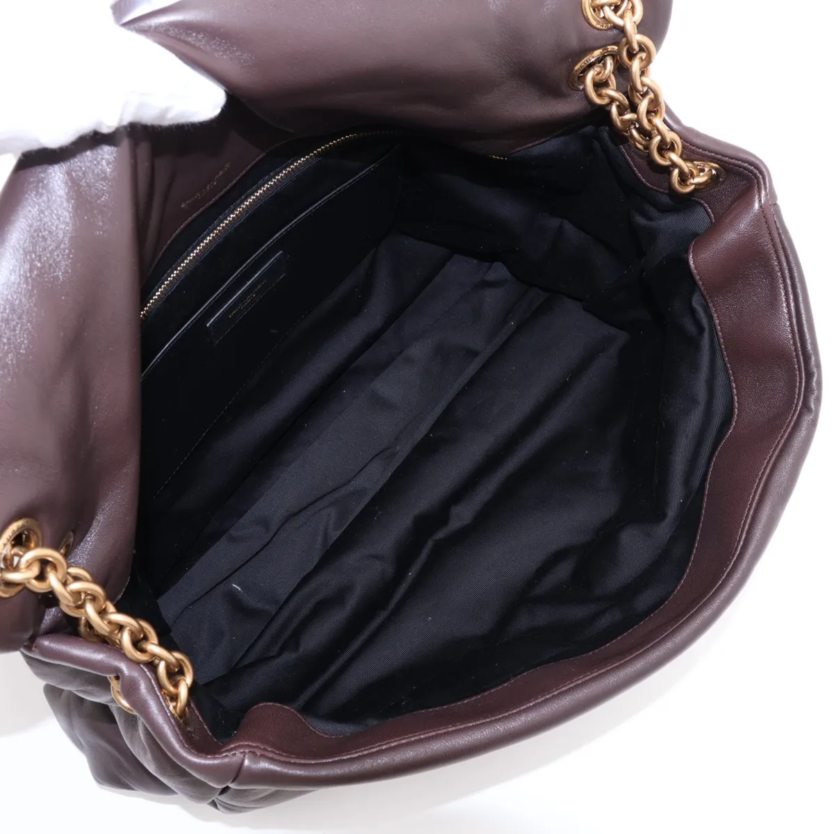 Jamie Leather Chain Shoulder Bag, Brown, 805859 — view 7