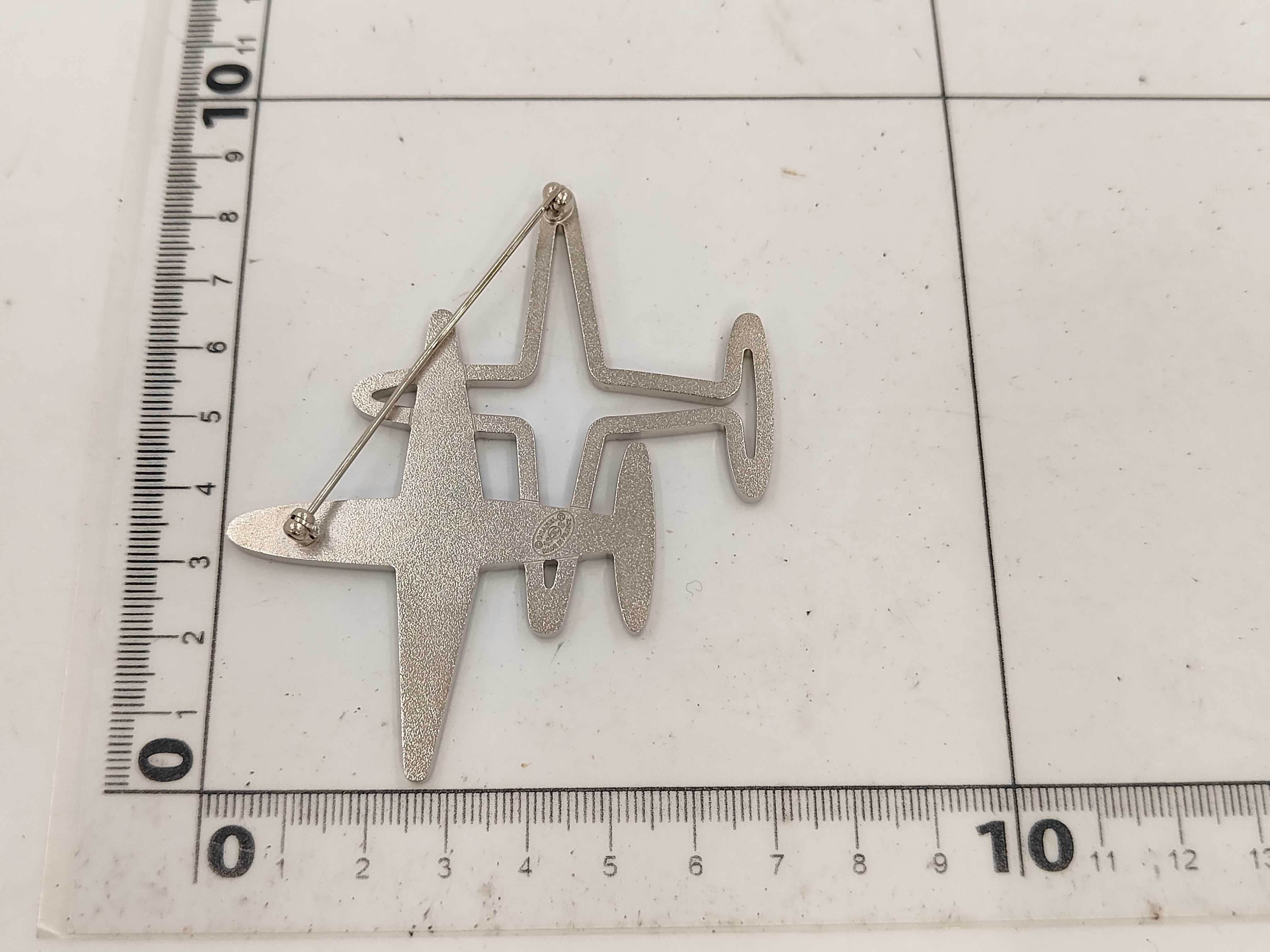 Silver Hardware Airplane Brooch 16S — view 2