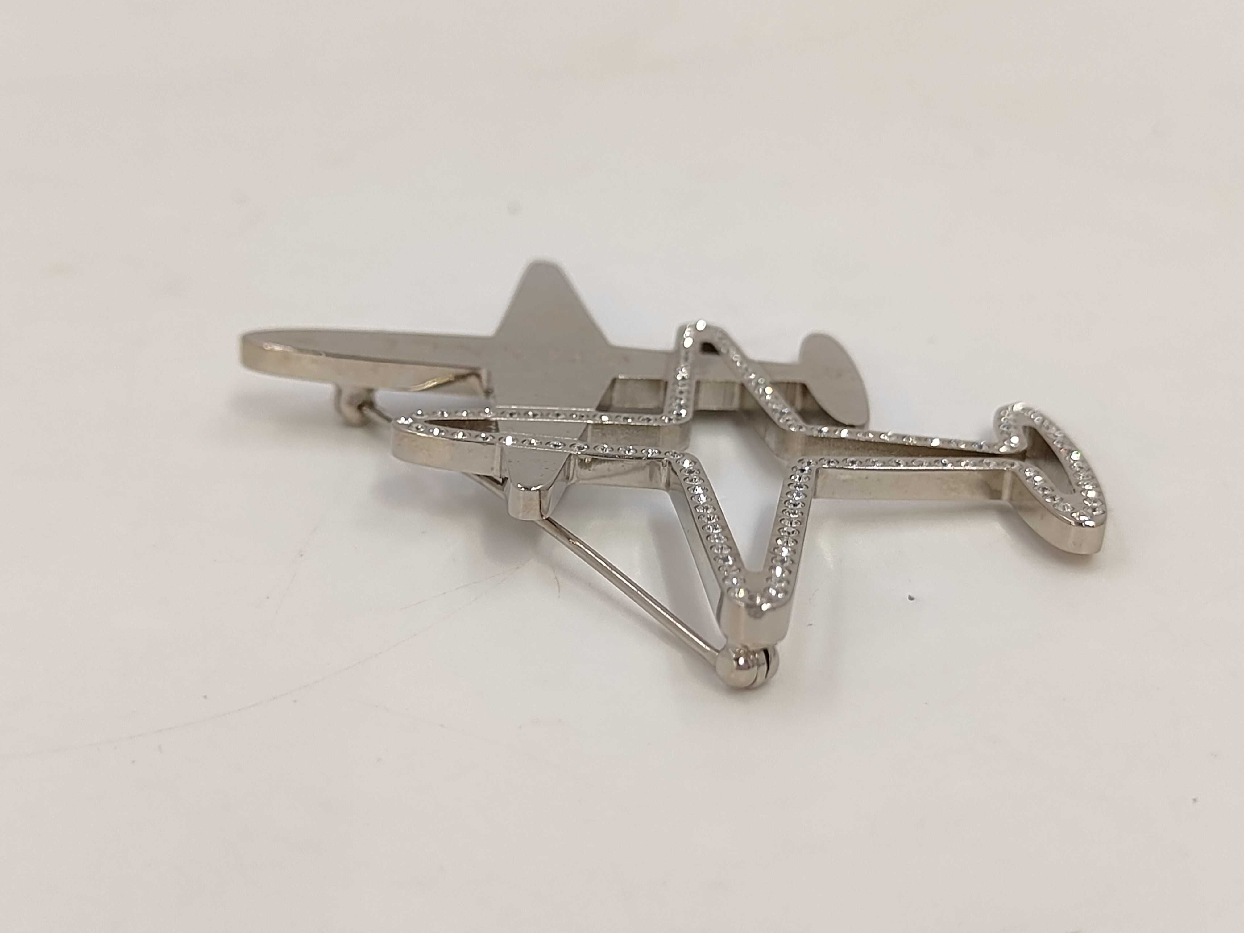 Silver Hardware Airplane Brooch 16S — view 3