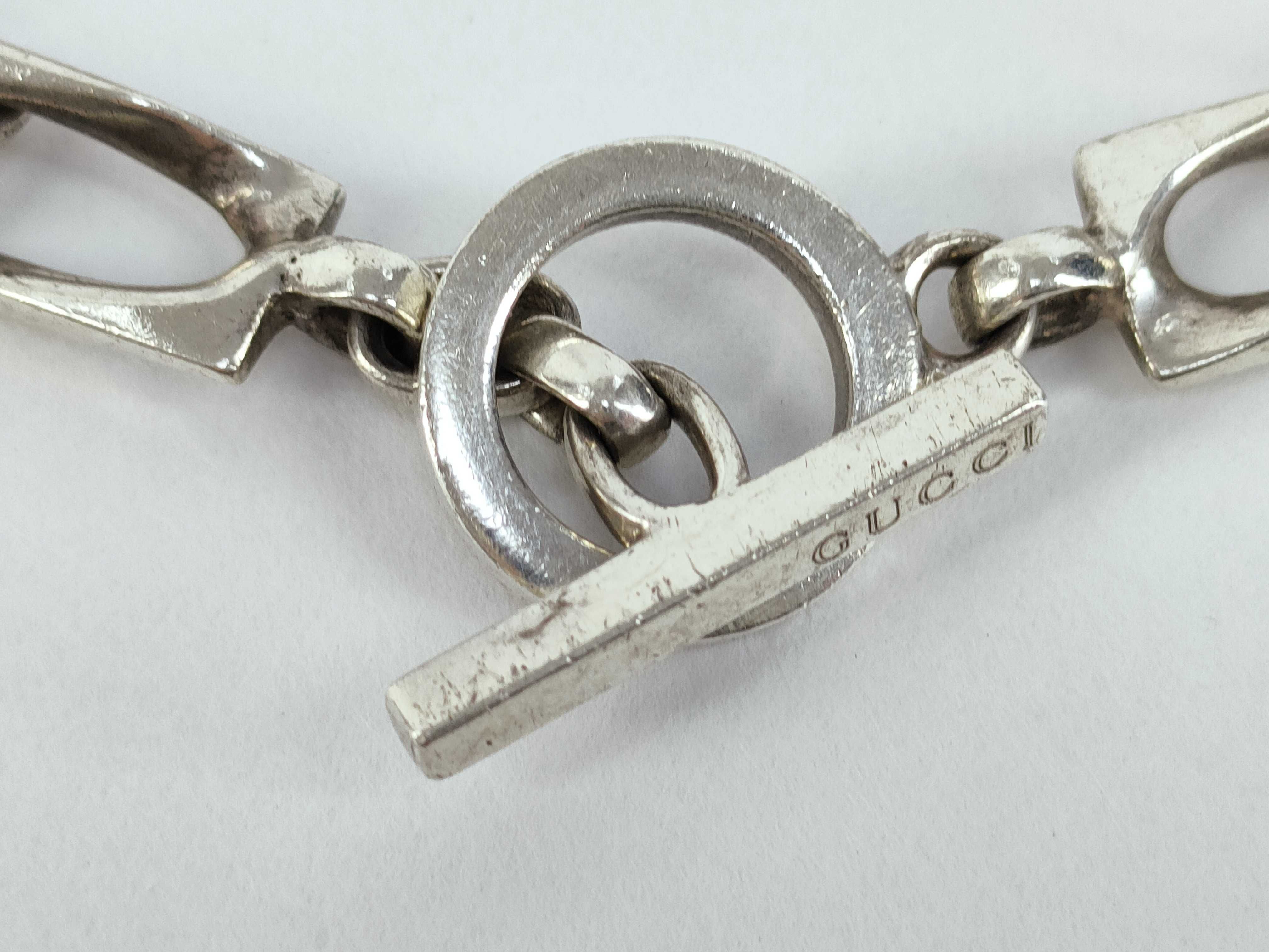 accessories, Gucci Figaro chain bracelet, vintage sterling silver 924 bracelet/bangle. — view 3
