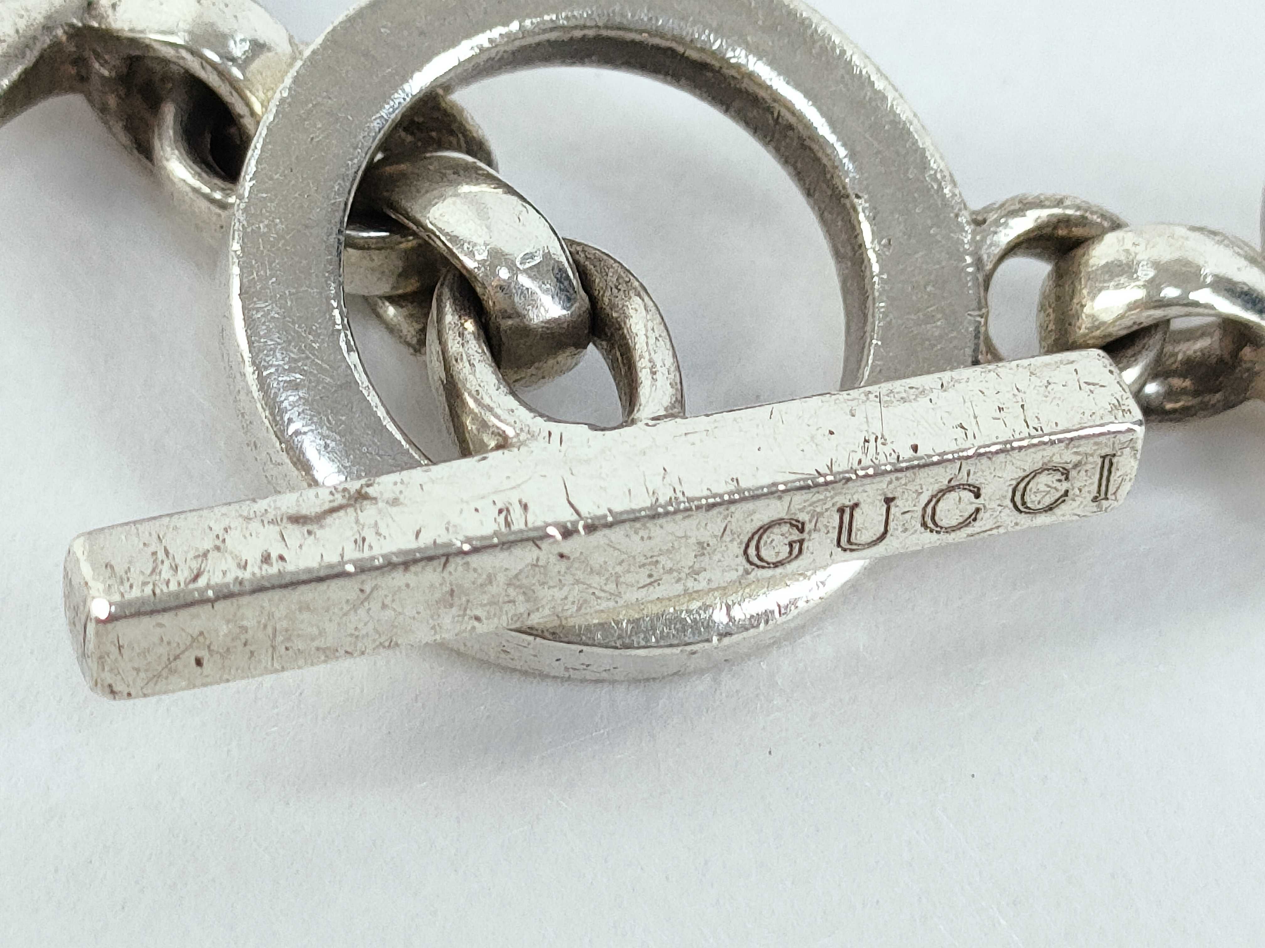 accessories, Gucci Figaro chain bracelet, vintage sterling silver 924 bracelet/bangle. — view 4