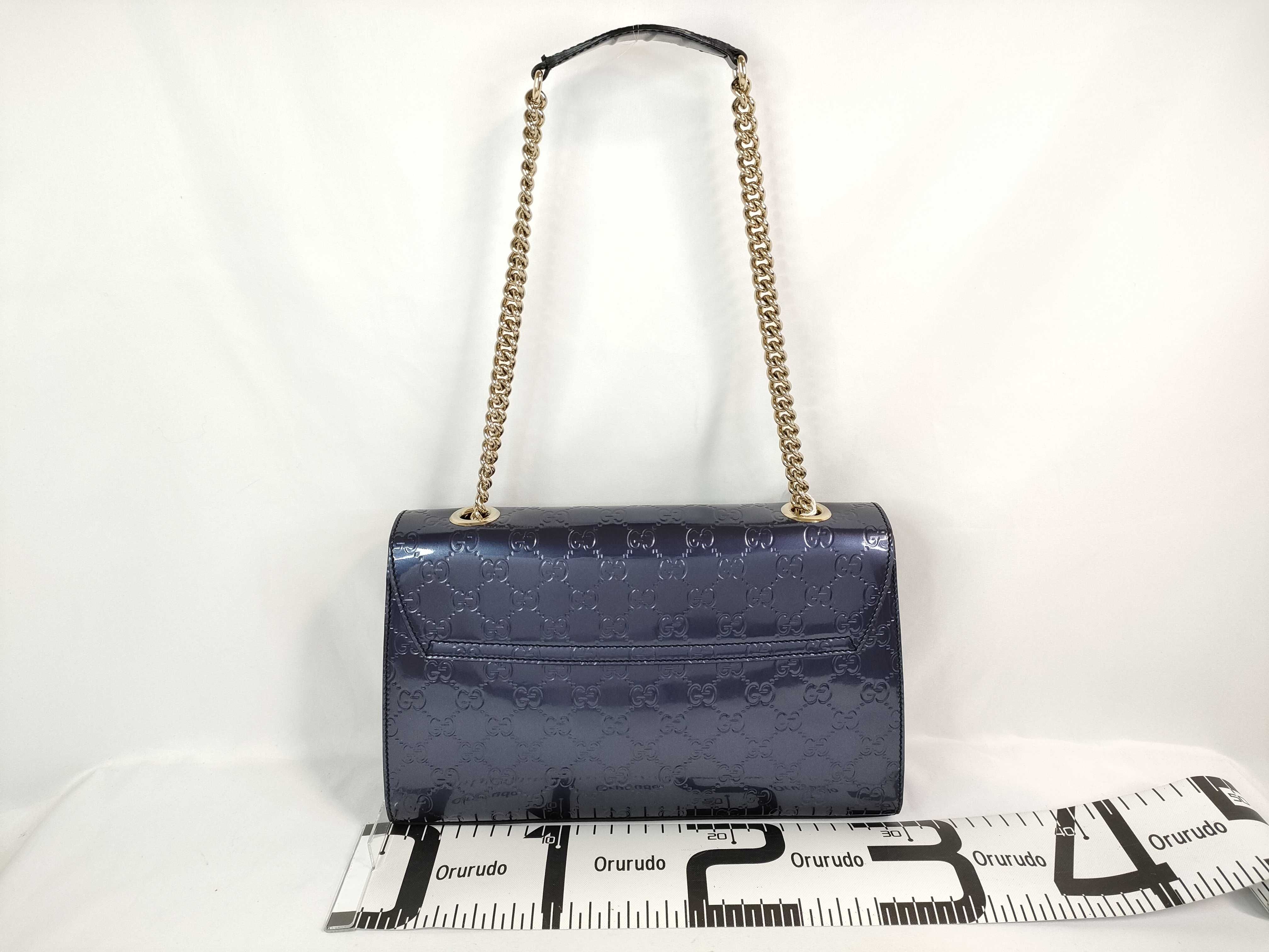 DU- Guccissima Emily Patent Chain Shoulder Bag Purple 295402 Shoulder Bag — view 2