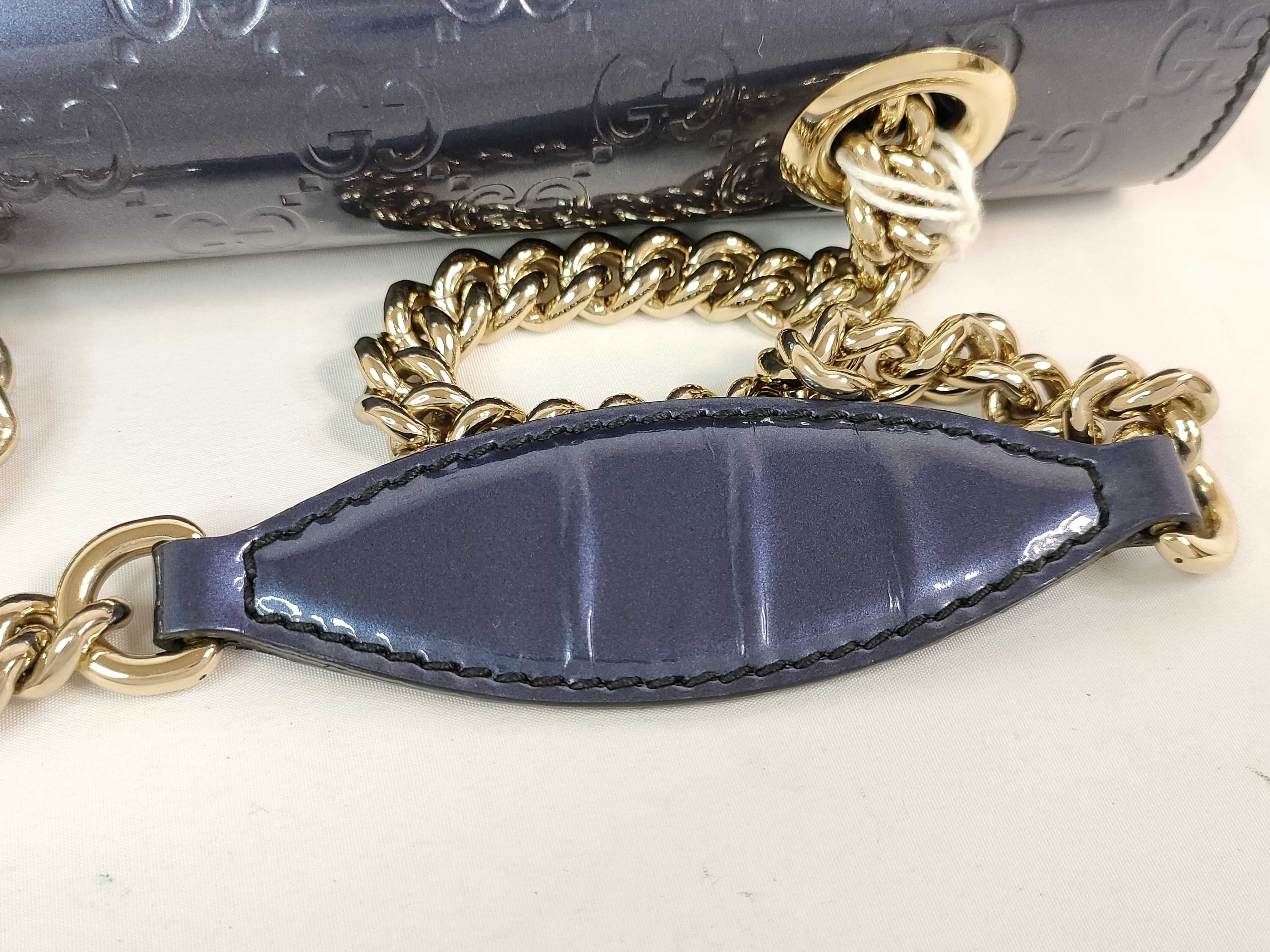 DU- Guccissima Emily Patent Chain Shoulder Bag Purple 295402 Shoulder Bag — view 4