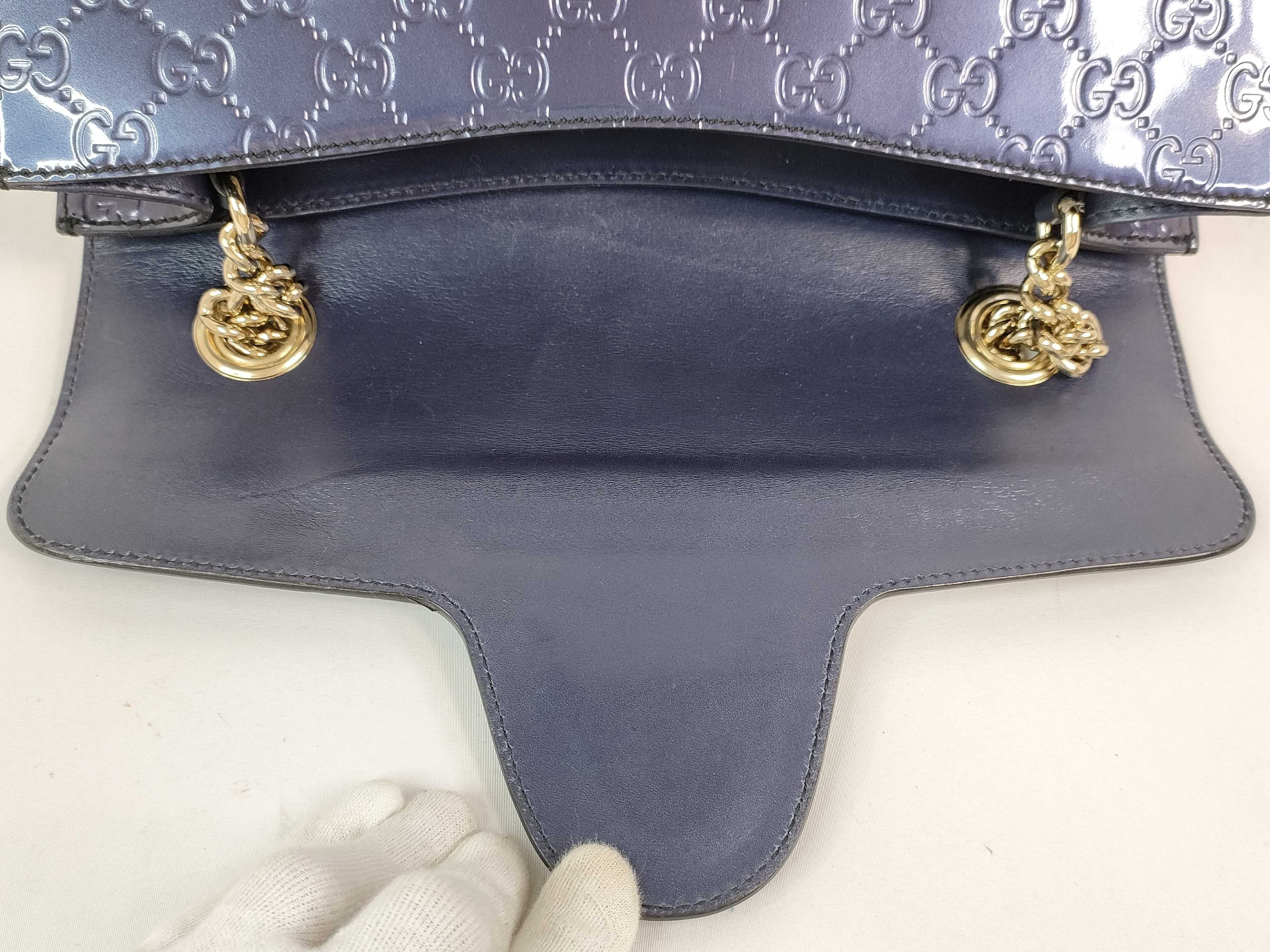 DU- Guccissima Emily Patent Chain Shoulder Bag Purple 295402 Shoulder Bag — view 8