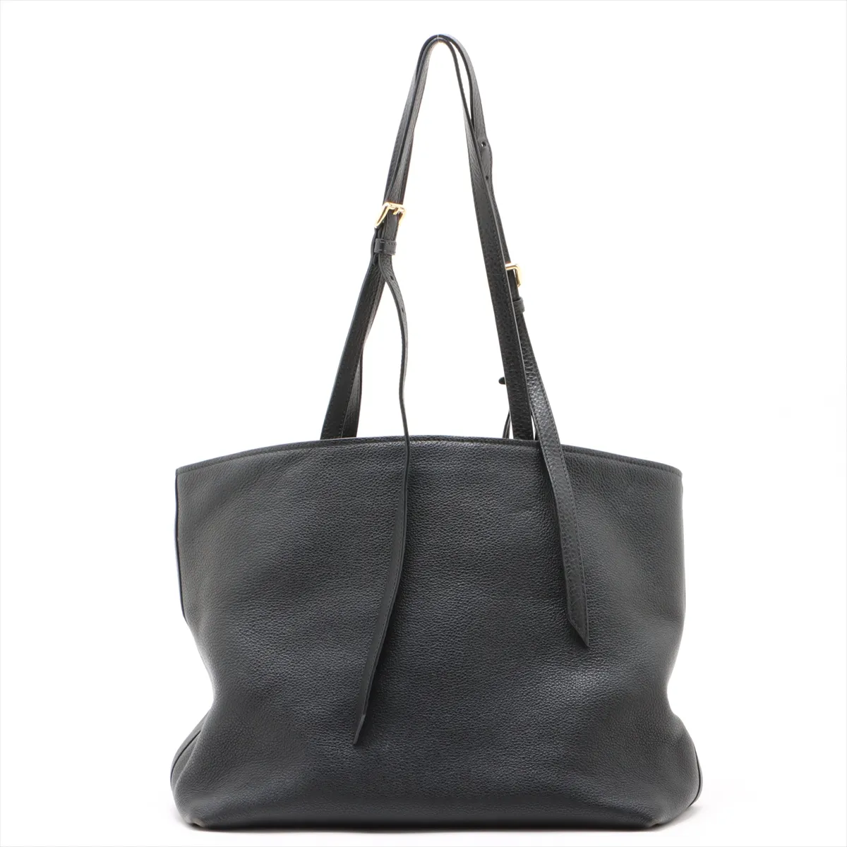 Vitello Dino Leather Tote Bag Black 1BG283 — view 2